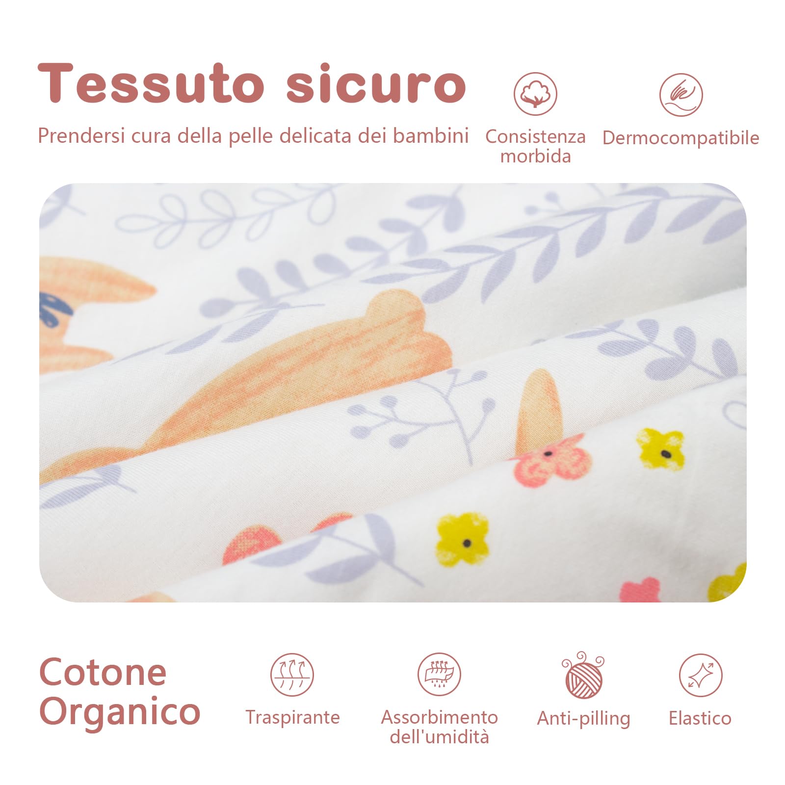 MIKAFEN Sacco nanna 3,5 Tog, sacco nanna invernale per bambini, in cotone biologico, diverse misure dalla nascita ai 4 anni