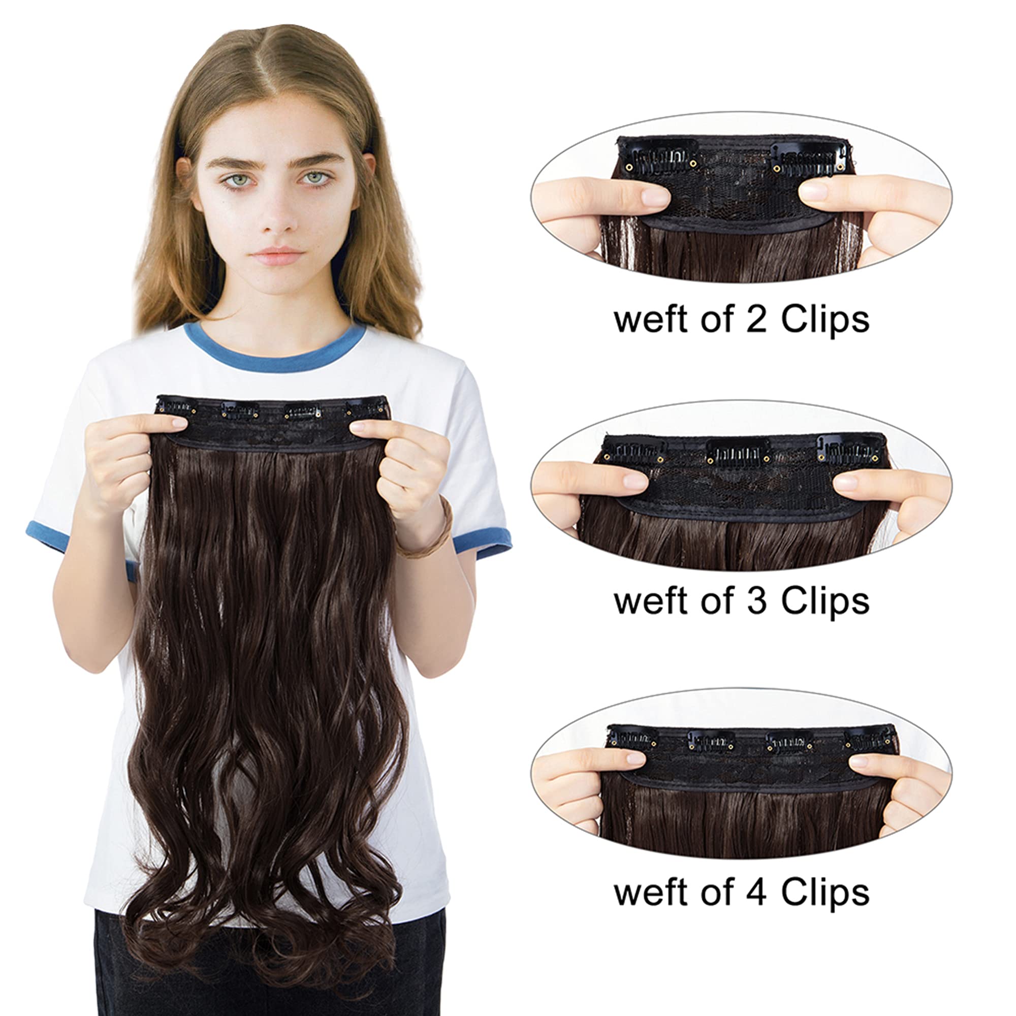 Amazon.com : 4PCS Hair Extensions,Clip in Hair Extensions  display picture 1