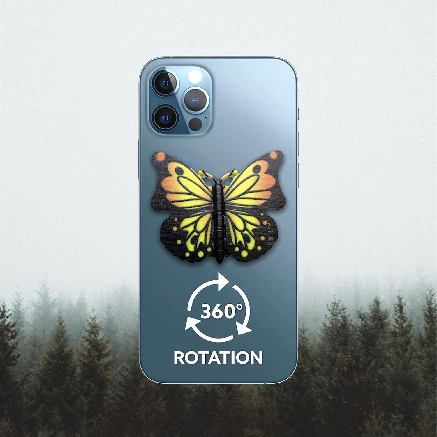 SRLC Cute Butterfly Phone Grip Socket: Phone Holder and Collapsible Stand Grip,Popping Out for Phone,Compatible with All Smartphones and Cases (Gold Butterfly)