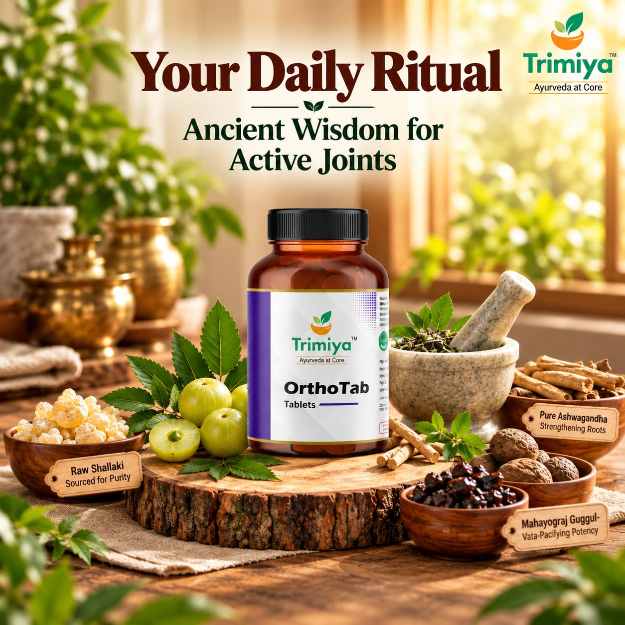 OrthoTab Ayurvedic Joint Pain Relief Tablets | With Shallaki, Ashwagandha & Mahayograj Guggul | For Knee, Back & Muscular Pain Relief | Enhances Bone Strength & Flexibility | 60 Tablets — Amazon image 7