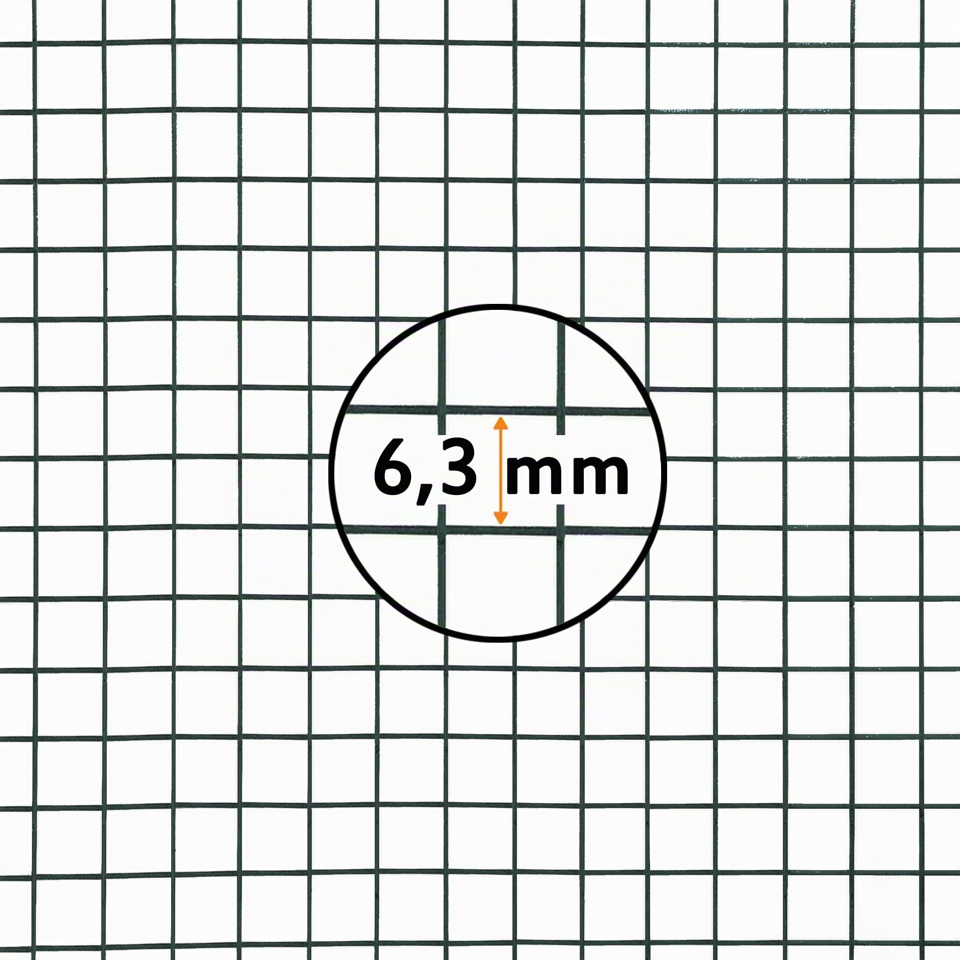 Windhager 79067 Grille métallique gainée de Plastique pour parterres surélevées pour volières, enclos pour Petits Animaux Vert Maille 6,3 mm, 2,5 x 0,5 x 0,9 mm