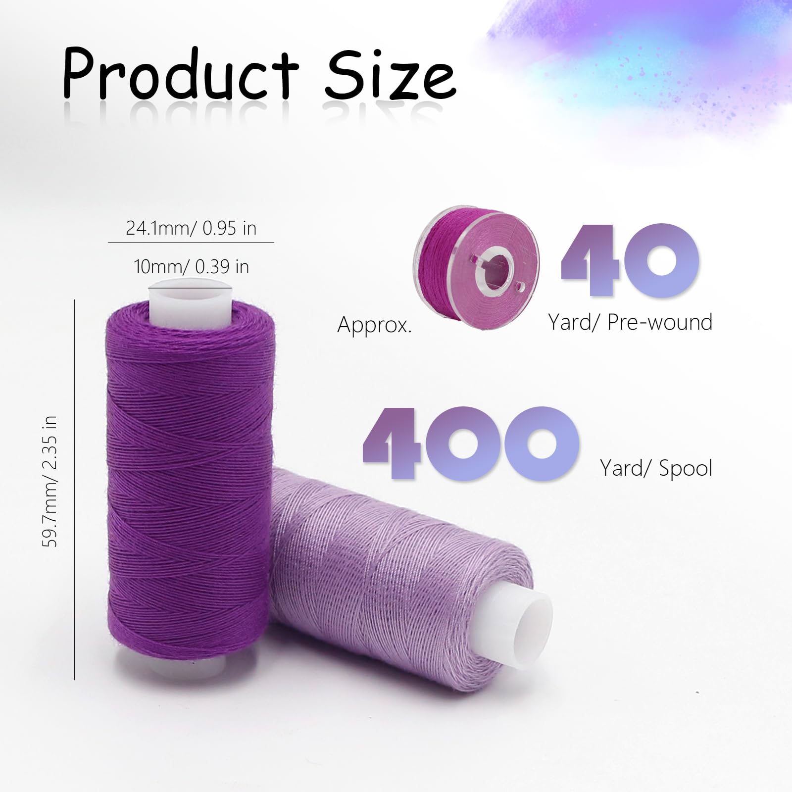 72pcs Sewing Thread Kit - 36 Colors Polyester -2
