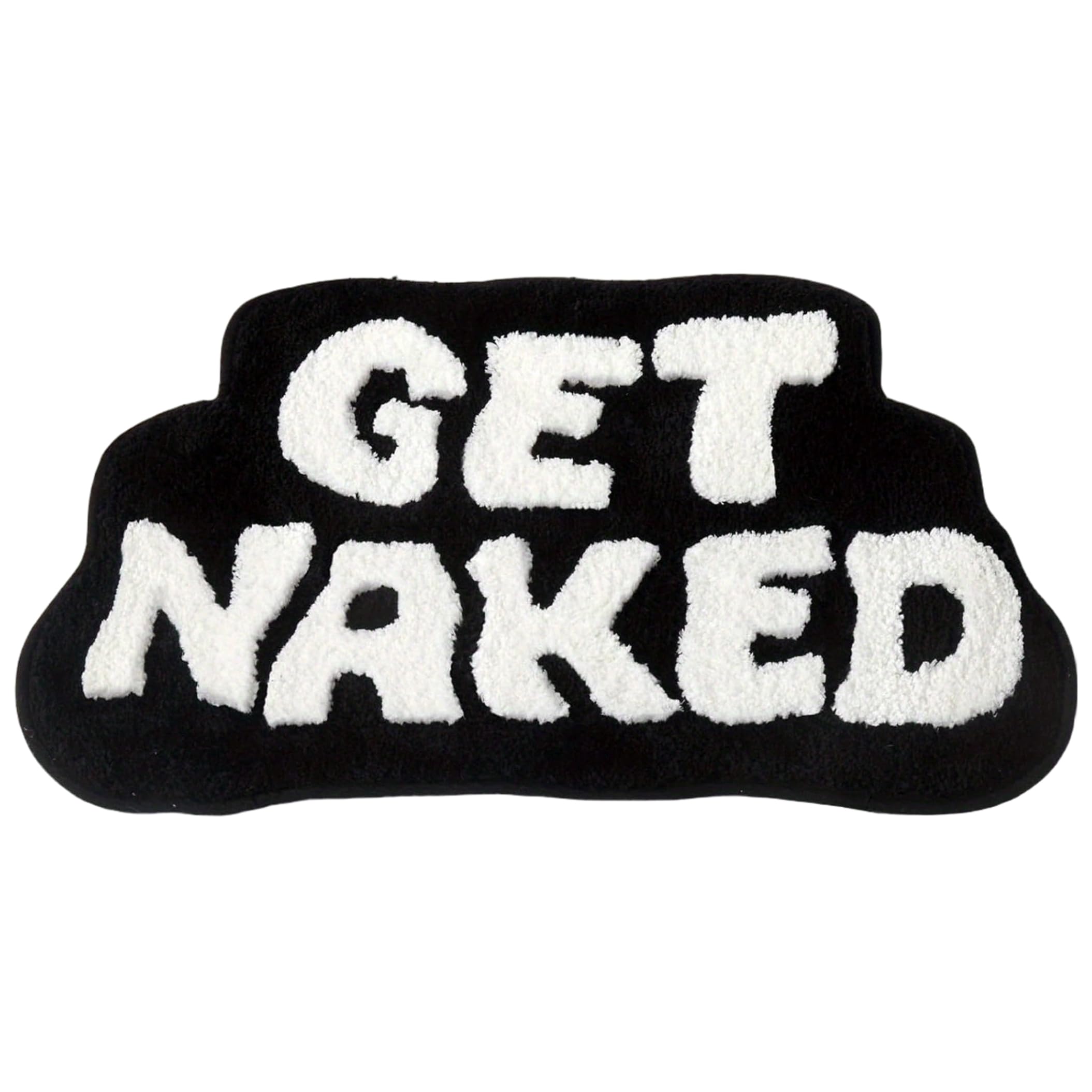 Faroby Get Naked Bath Mat, 20x31in Funny Bathroom Rug Soft Absorbent Plush Mat for Bathroom & Entryway, Black, Funny Bath