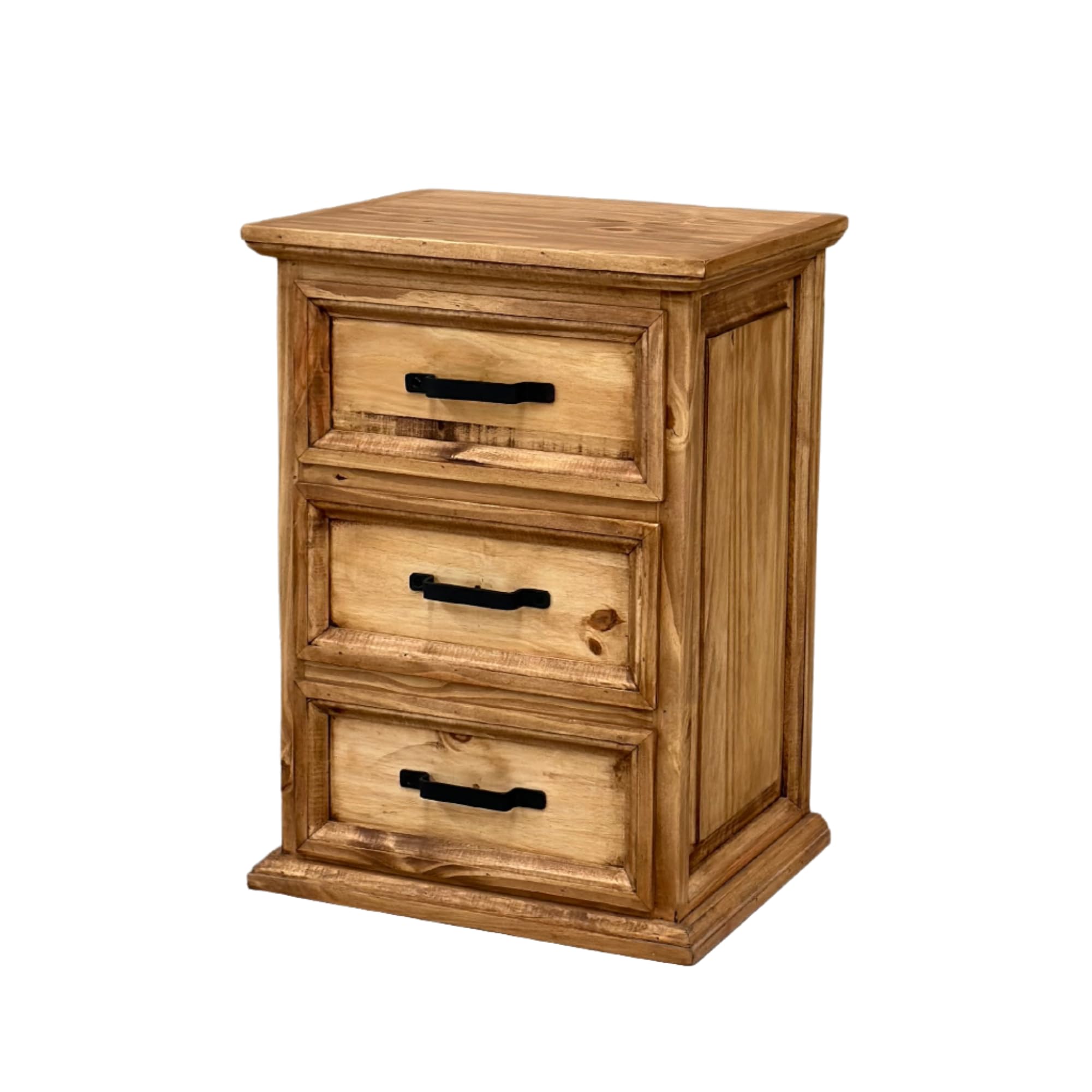Rustics For Less Santa Rita Traditional 3 Drawer Nightstand, Short, Medium
