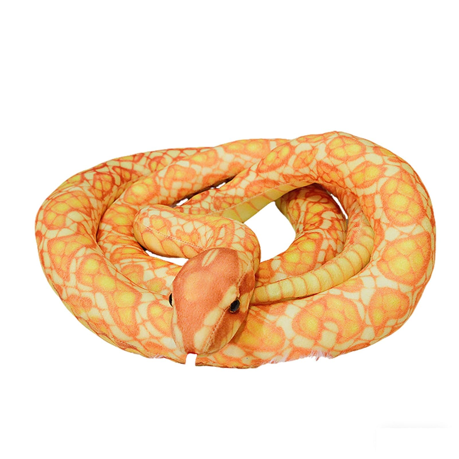 HOMEXYLYL Giant Snake Plush, Realistic Cute and Soft Stuffed Animal for Kids Gift for Birthday Halloween and Home Decor(Yellow,100cm/39.3in)
