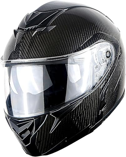 Miniatura 3 de Martian Casco modular de fibra de carbono auténtica, con tapa completa, para motocross, doble deporte, aprobado por DOT