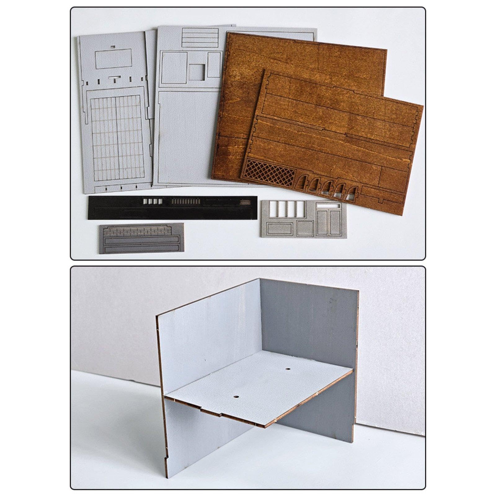 Qianly Vetrina per Auto in 1/64, parcheggio per Auto Giocattolo, Garage, Regalo Creativo, Kit di Montaggio Fai da Te, Diorama in Miniatura