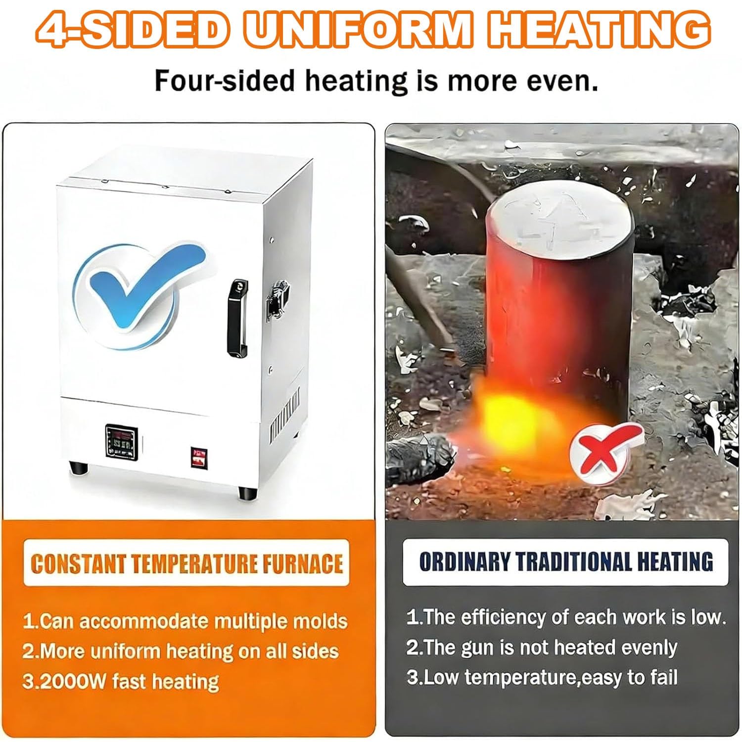 Four électrique De 2000 W pour La Cuisson Et La Trempe des Métaux Jusqu'à 1150 ℃, Four à Moufle Fermé pour Laboratoire, pour Moulage De Cire, Modelage d'argile, Trempage des Métaux