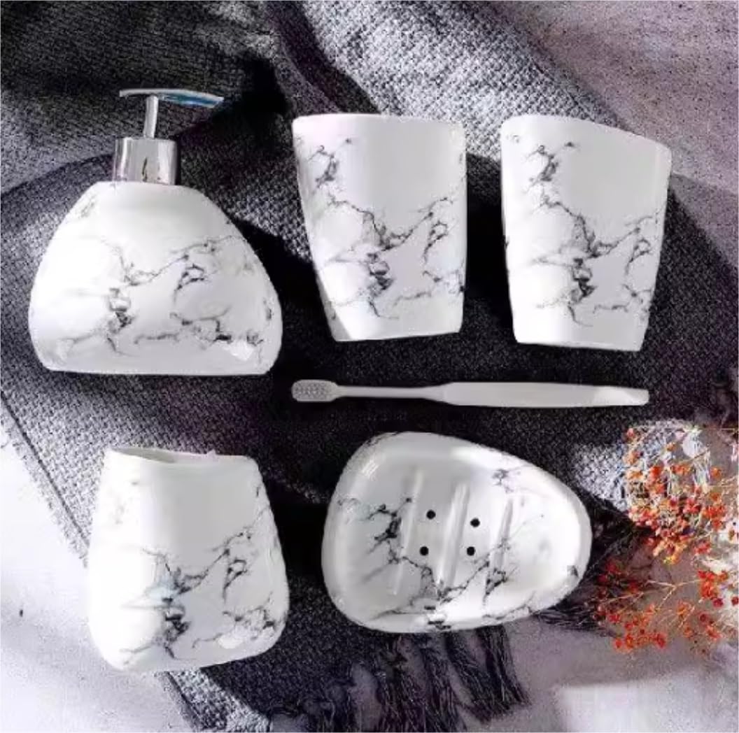 Badezimmer Set 5 Stück Bad Zubehör Set Badezimmer Keramik Dekoration Organizer