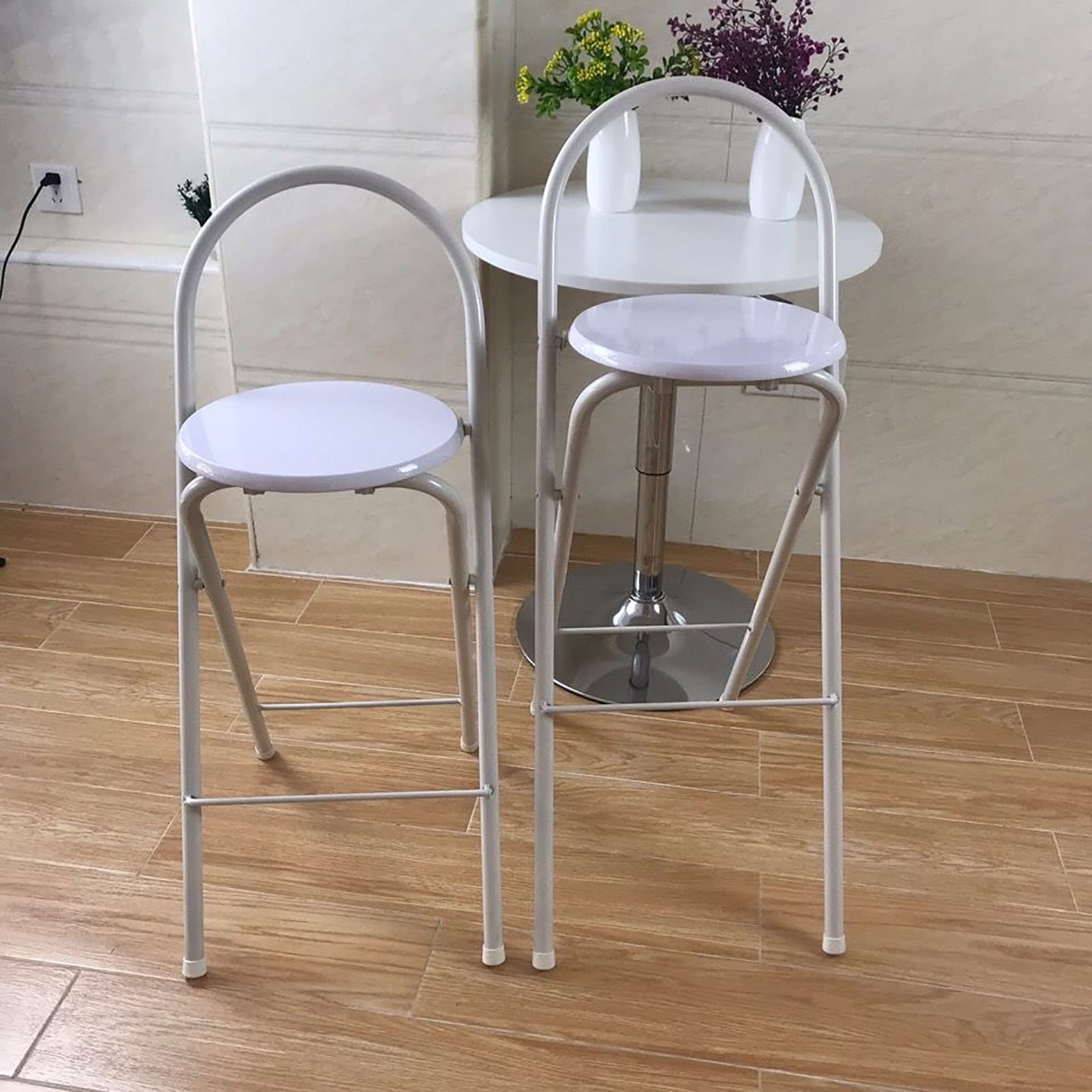 Chaise de bar blanche pliante 75 cm au design épuré et ergonomique