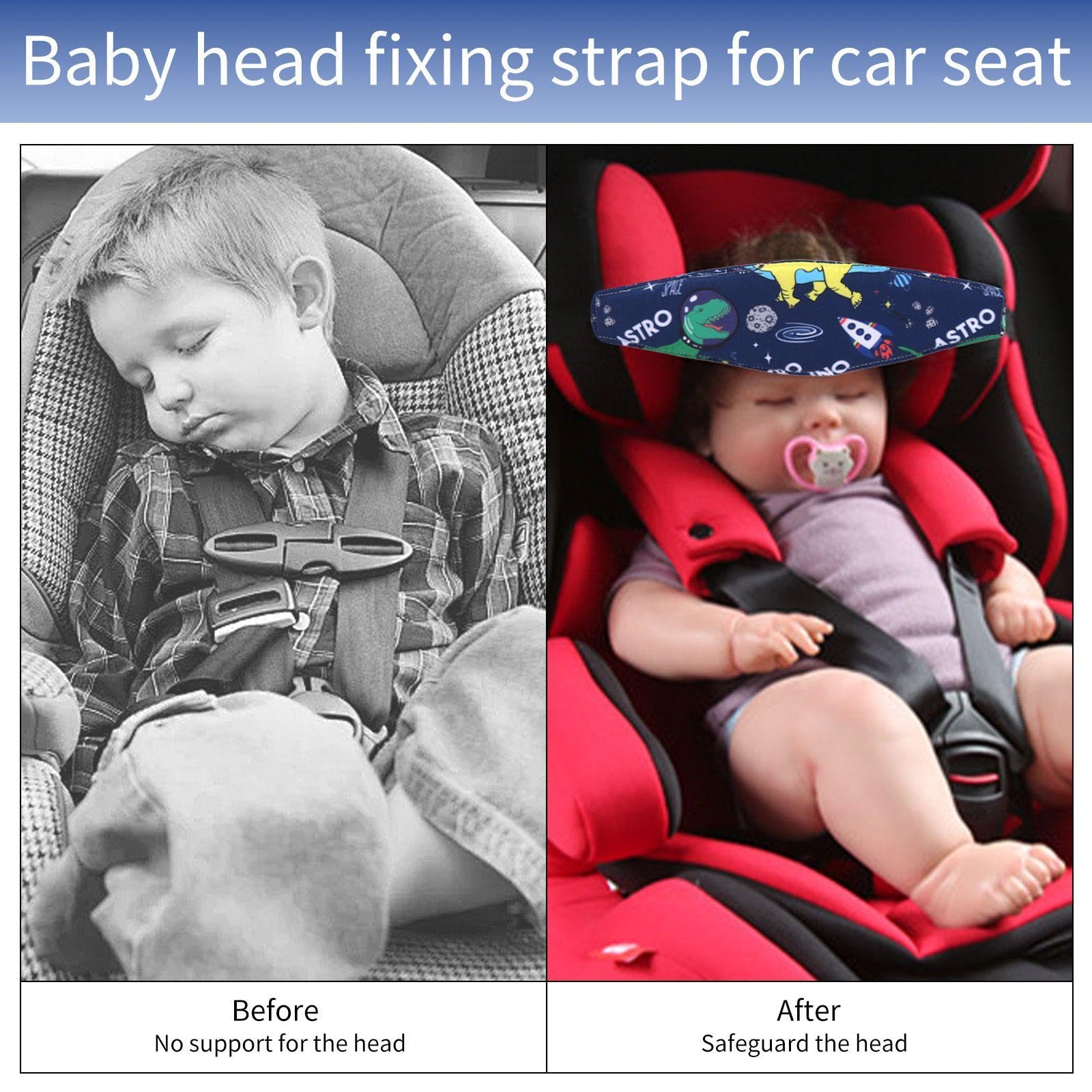 Cintura Di Fissaggio Per La Testa Del Bambino Da 3 Pezzi, Poggiatesta Per Seggiolino Auto, Cintura Ausiliaria Per Maschera Per Gli Occhi Per Dormire, Prodotti Per Bambini.