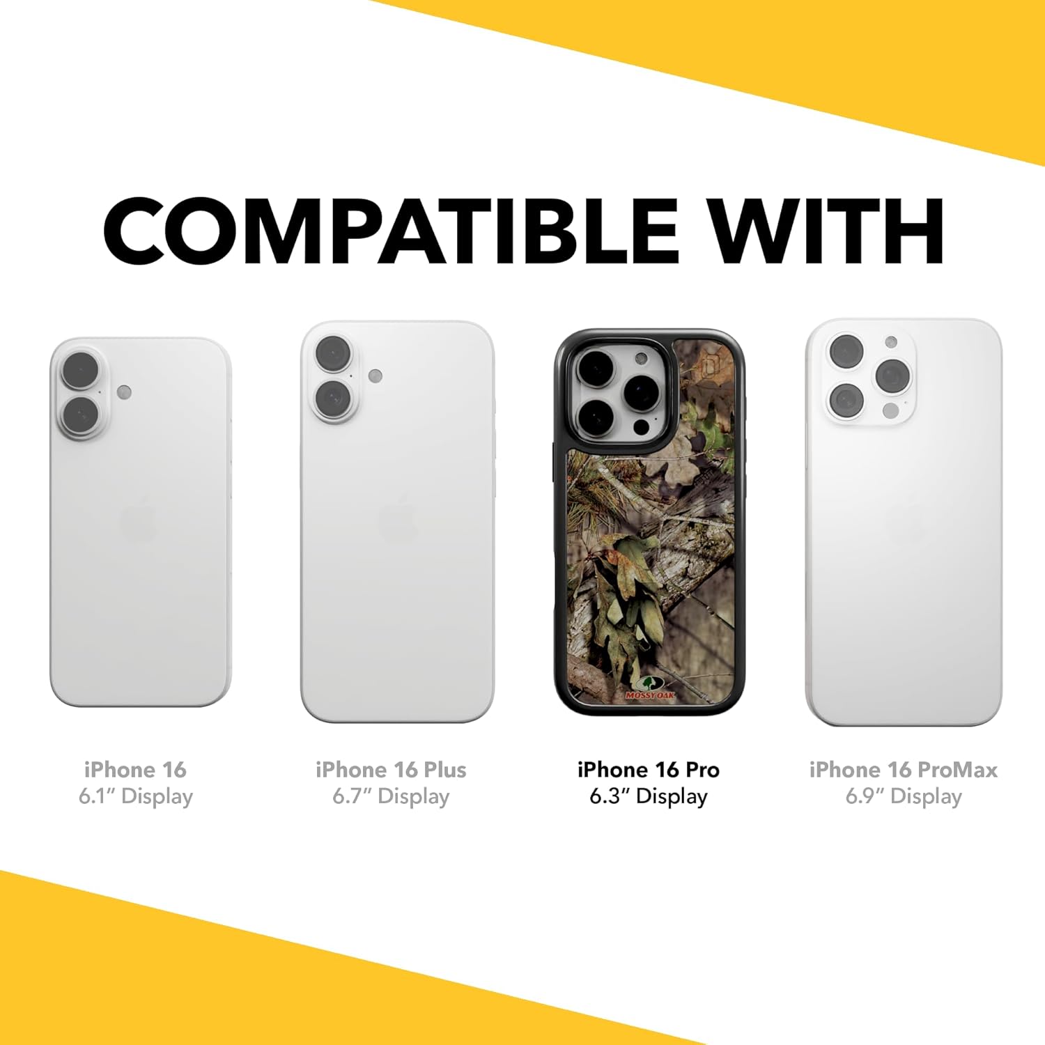 cellhelmet Fortitude Case Designed for iPhone 16 Pro | MagSafe Compatible | Dual Protection | Drop Test Certified | Shockproof Durable Mossy Oak Case | Breakup Country Camo