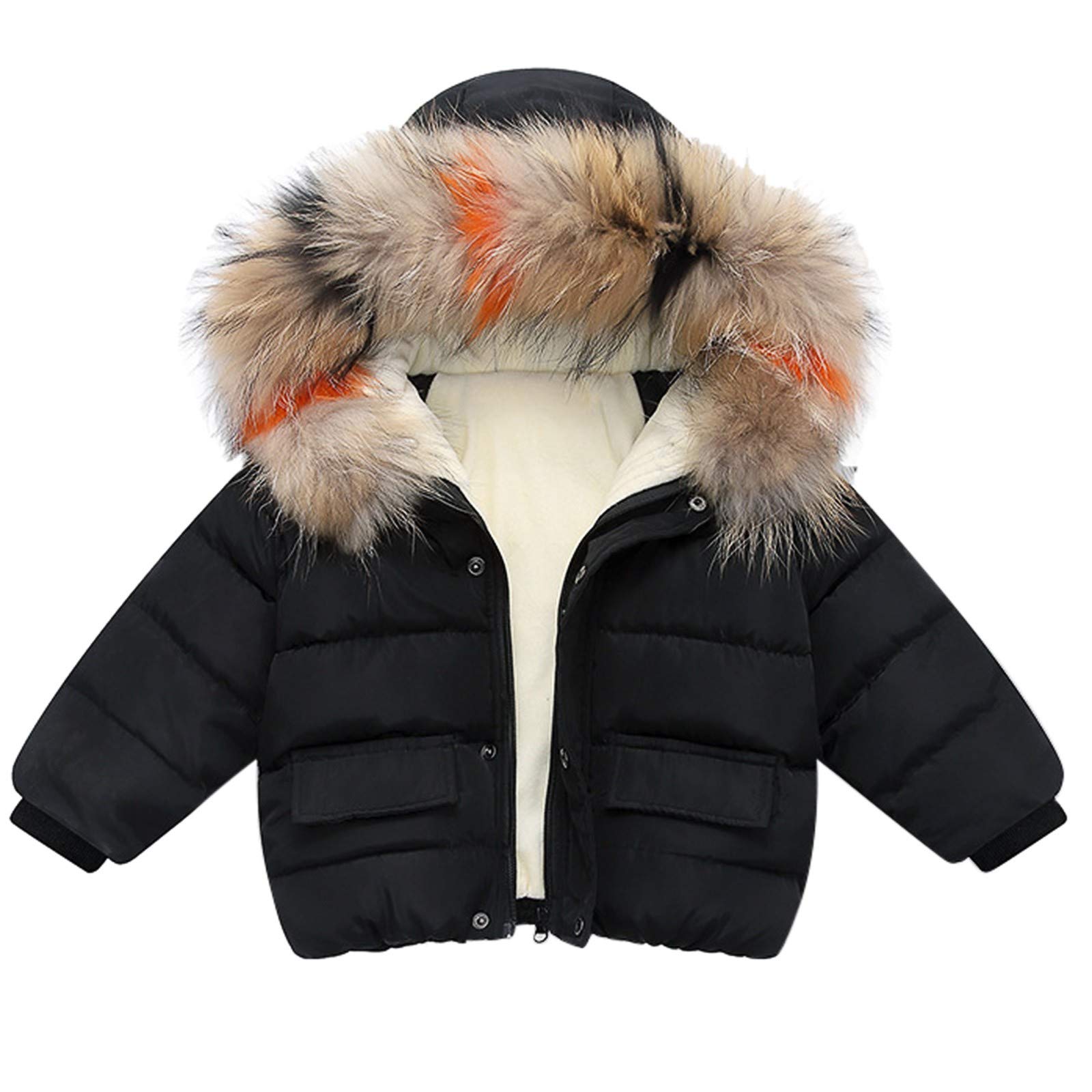 FGUUTYM Cappotto invernale per bambini, in cotone con cappuccio, per attività all'aria aperta, per le mezze stagioni, invernale, caldo, in cotone, a maniche lunghe, protezione dal freddo, con