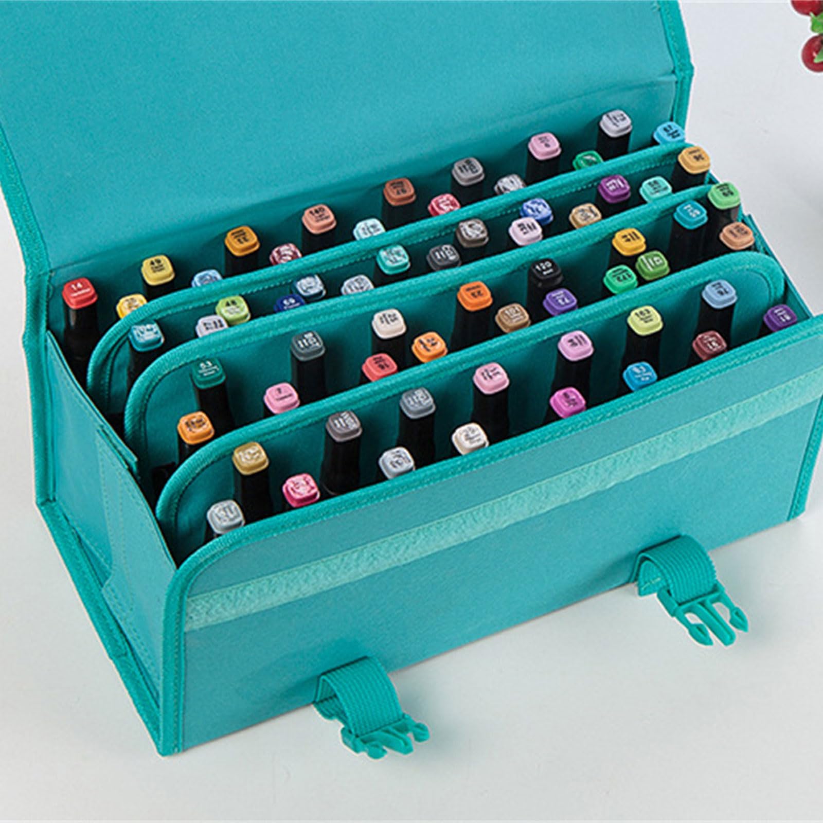 Art Marker Pen Tragetasche mit Schulter und Tragegurt, Marker Organizer Case für 120 Marker, Aufbewahrungstasche Art Sketch Markers Haltertaschen