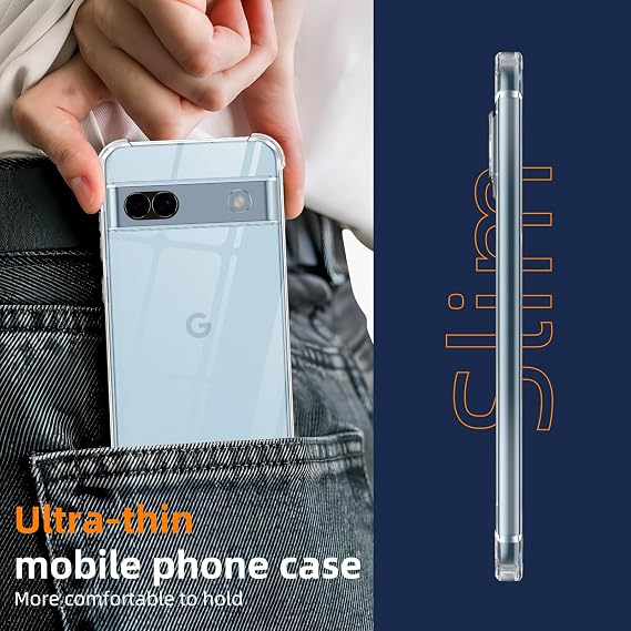 Clear Case for Google Pixel 7a 6.1-Inch, Airbag Corners Shockproof Bumper Protective Phone Cover Non-Yellowing, Anti-Scratch Transparent Case for Pixel 7a 5G