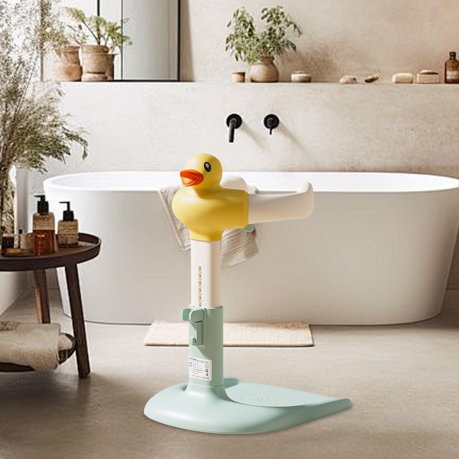 Soporte de Baño para Bebé - Soporte de Baño de Pie para Niños y | Niñas - Altura Ajustable con Base Antideslizante para Bebés de 6 a 24 Meses