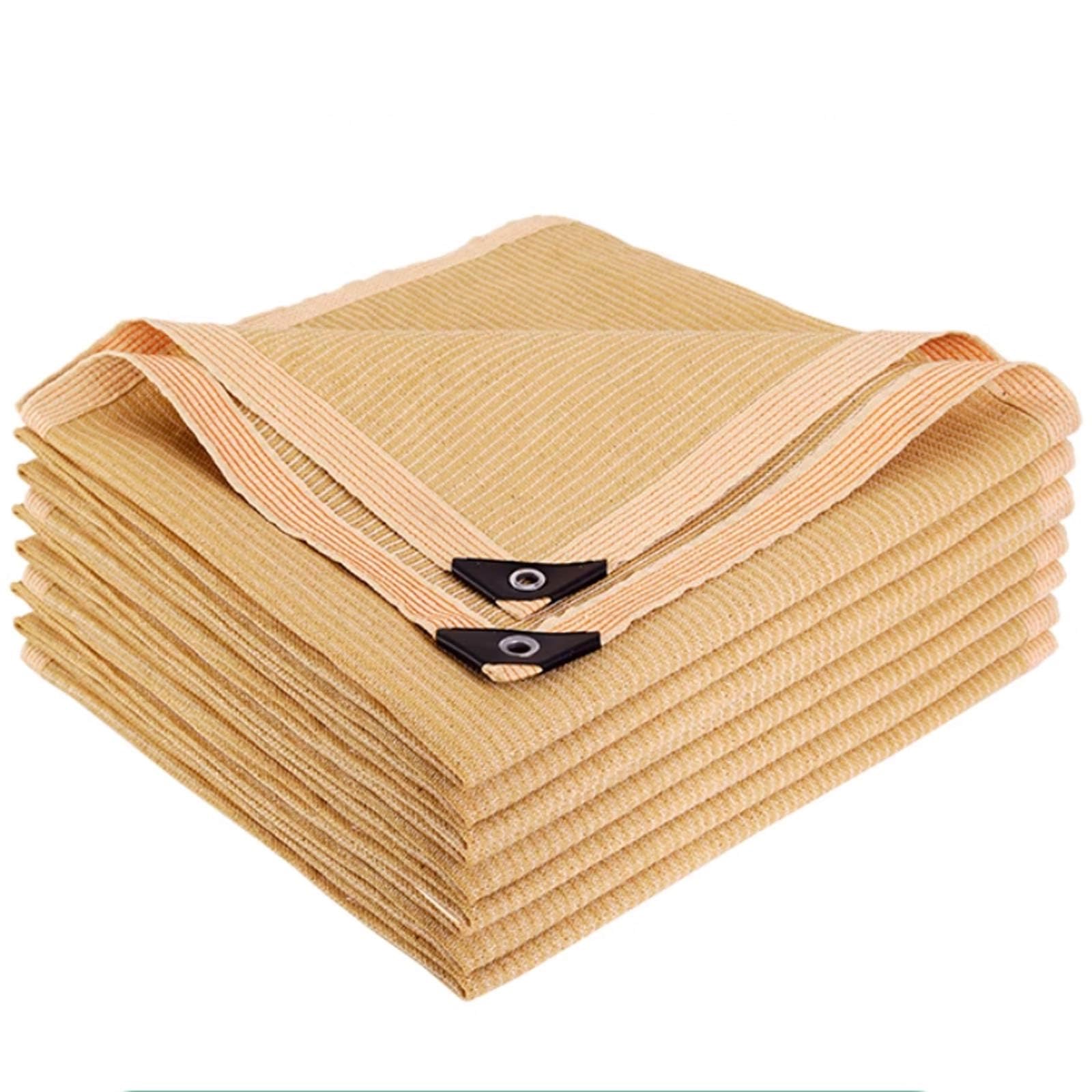 Filet d'ombrage rectangulaire beige 98% anti-UV avec œillets pour cour et balcon