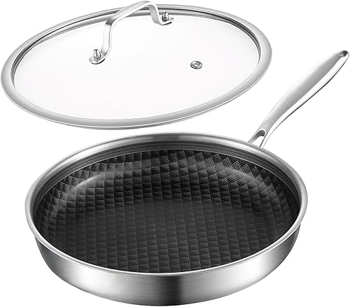 Miniatura 7 de DELARLO Sartenes antiadherentes de acero inoxidable de 5.5 pulgadas, sartén pequeña para chef, sartén de cocina de inducción, compatible con todas