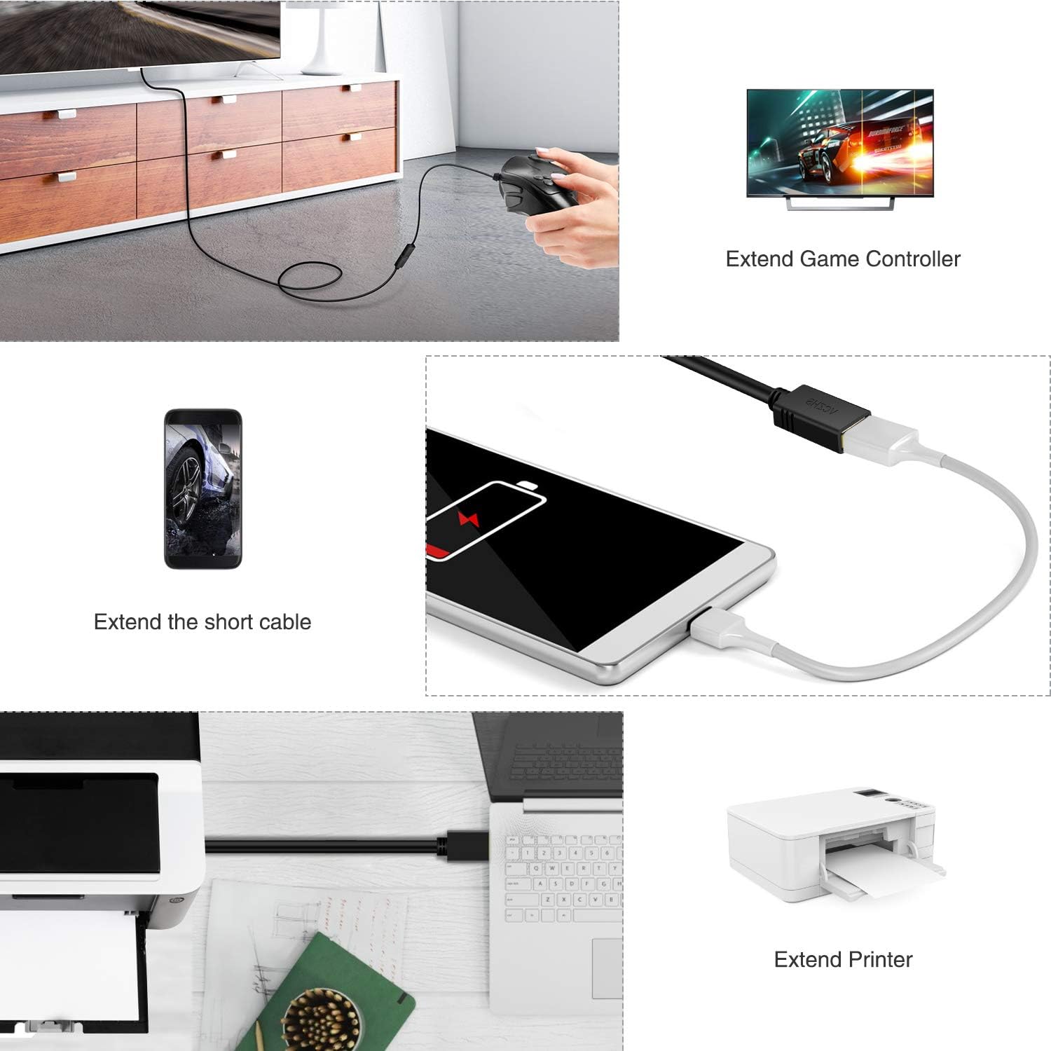 🔥 Flаѕh Sаlе USB 3.0 Extension Cable 20 ft, VCZHS USB 3.0 Extension Cable - A-Male to A-Female for USB Flash Drive, Card Reader, Hard Drive, Keyboard,Mouse,Playstation, Xbox, Printer, Camera