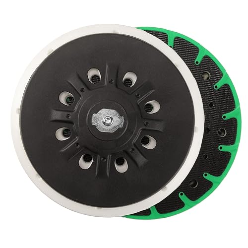 POLIWELL Almohadilla de lijado de respaldo de rosca M8 de 6 pulgadas (5.906in) de 1748 agujeros sin polvo para discos de lijado de gancho y bucle de