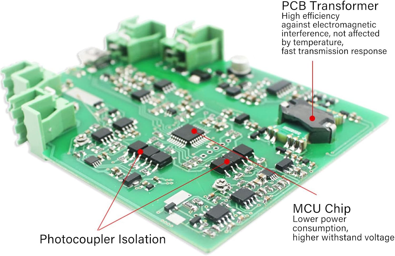 Signal Splitter, DC Signal Conditioner, 24V DC Signal Isolator 2 in 4 Out Direct Current Signal Conditioner Transmitter PLC Detection (0-5V)
