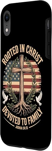 Miniatura 2 de Funda para iPhone XR de Joshua 24 15 con raíces en Cristo dedicado a la familia