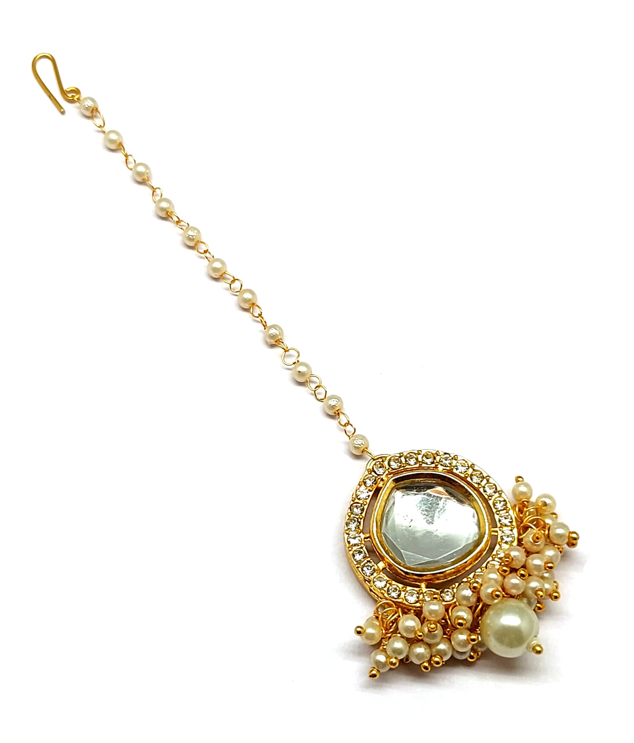 Radhesh Creation and Jewellery Kundan Stone Maangtikka for Women And Girls MT-5262-image-42