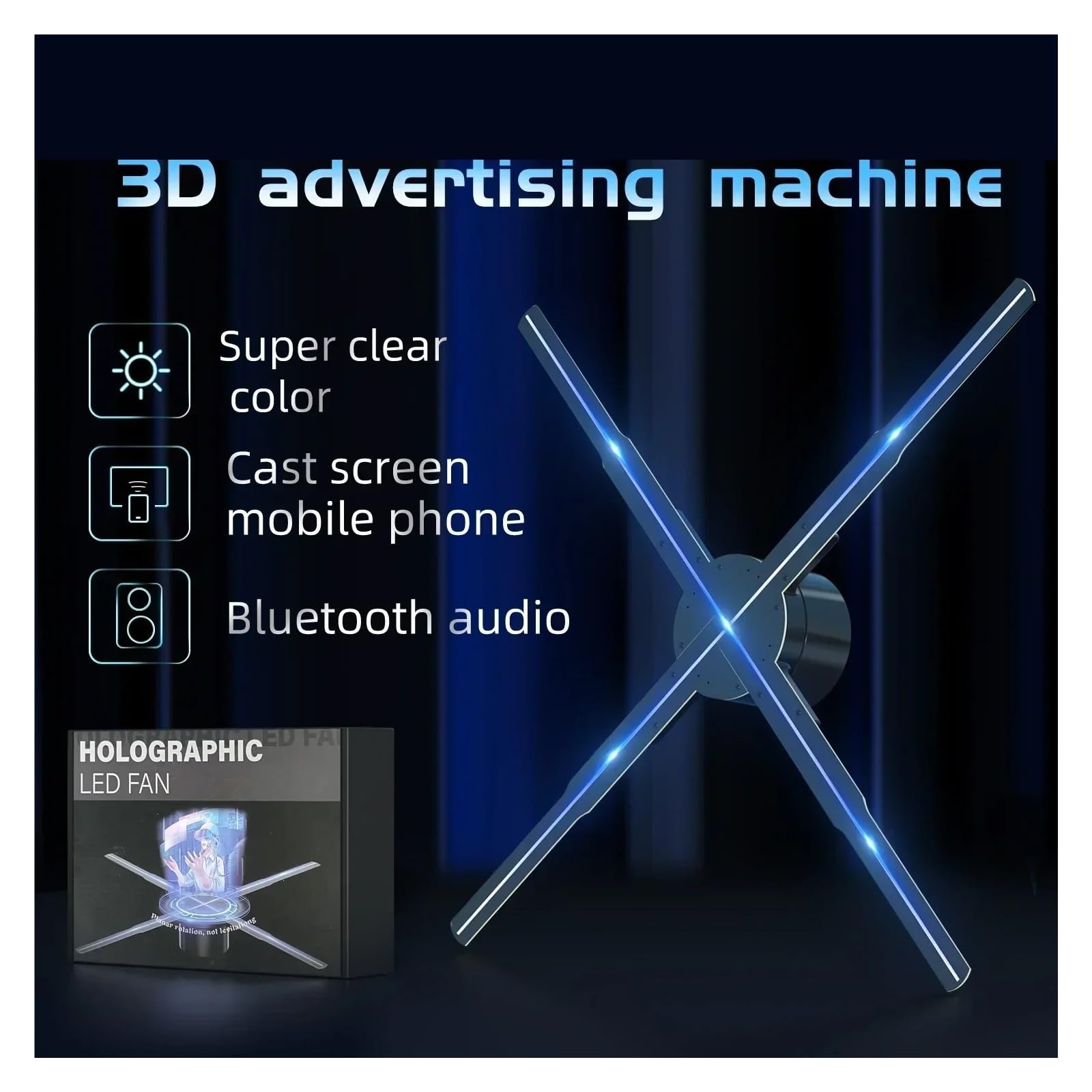 Projecteur Holographique 3D, Éclairage De Logo Publicitaire, Lampe Signalisation À LED, Cornes P50 Vitrine de Vente au détail