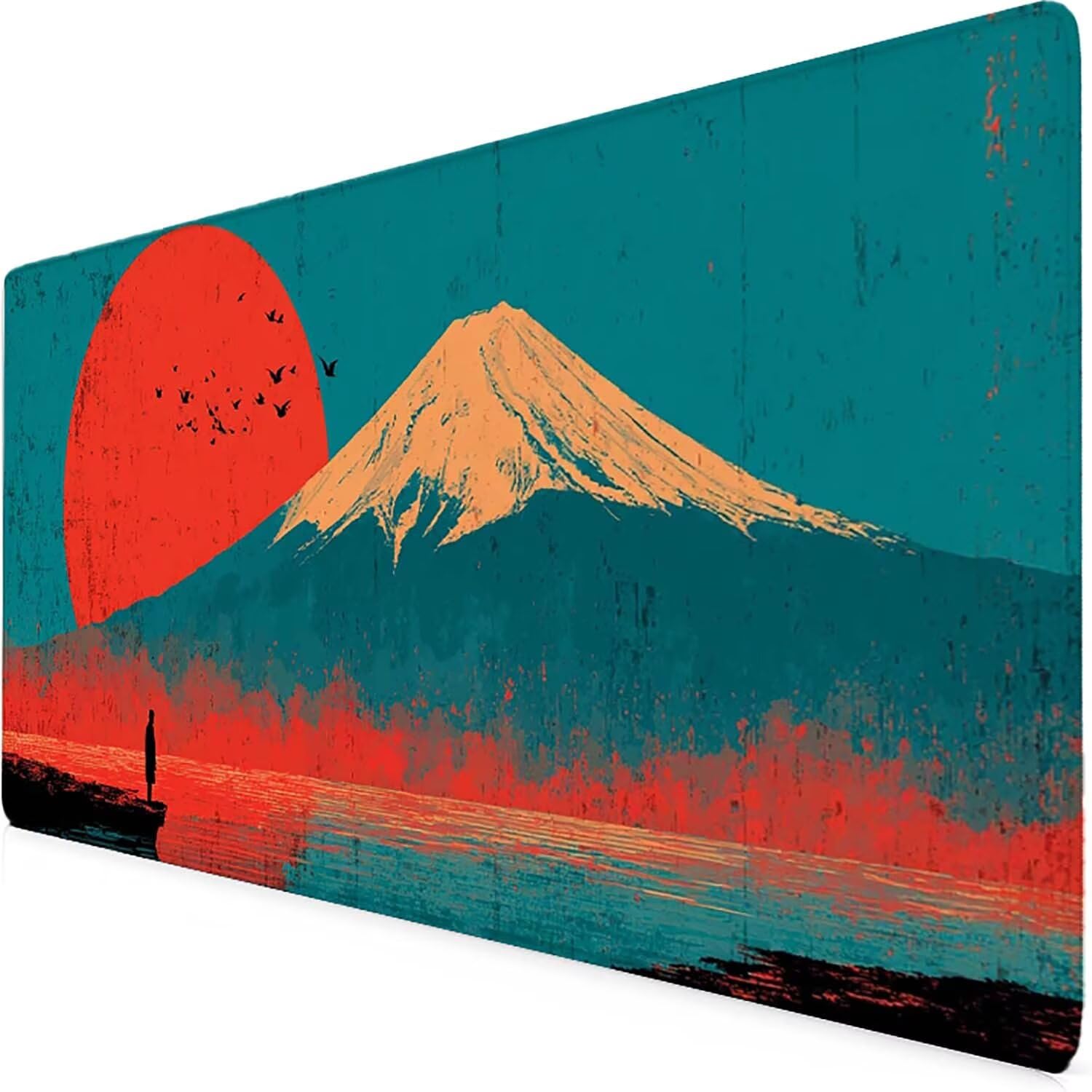 Tappetino Mouse XXL 1000x500mm Giappone Mousepad Monte Fuji Tappetino Scrivania Grande, con base in Gomma Antiscivolo, Impermeabile Sottomano Scrivania per Computer, Ufficio, Accessori Gaming 5-3736m