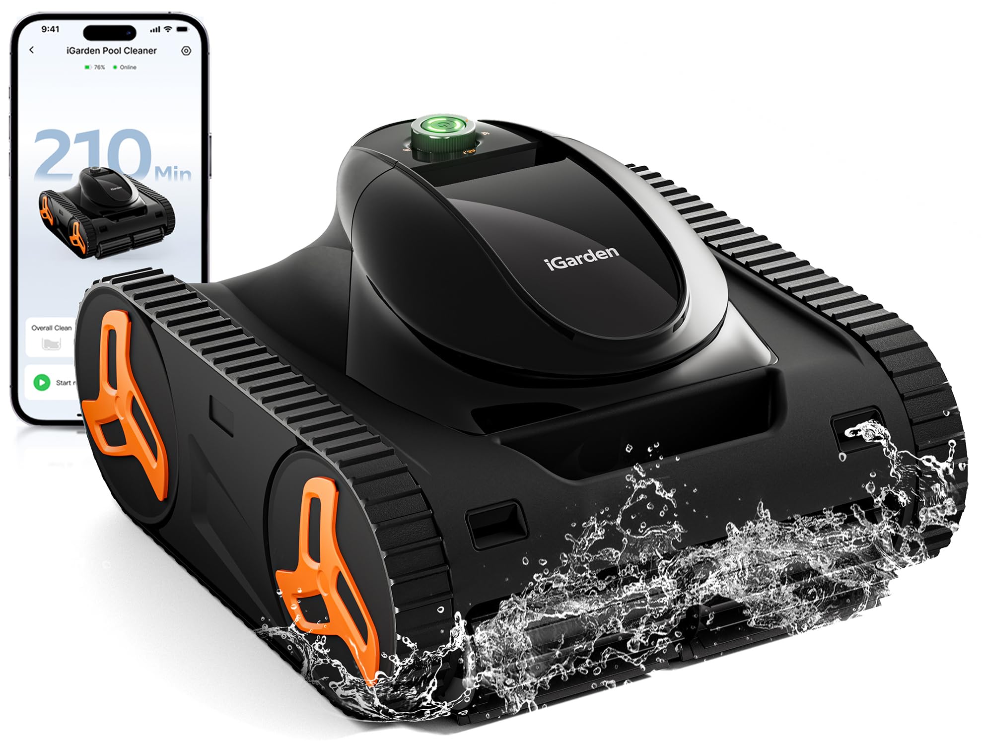 Photo 1 of iGarden Robotic Pool Cleaner KN Series, 3.5-Hour Runtime, Smart 3D Navigation, Full-Inverter Energy-Saving Tech, Cleans Floor, Wall & Waterline, for Above-Ground & Inground Pools