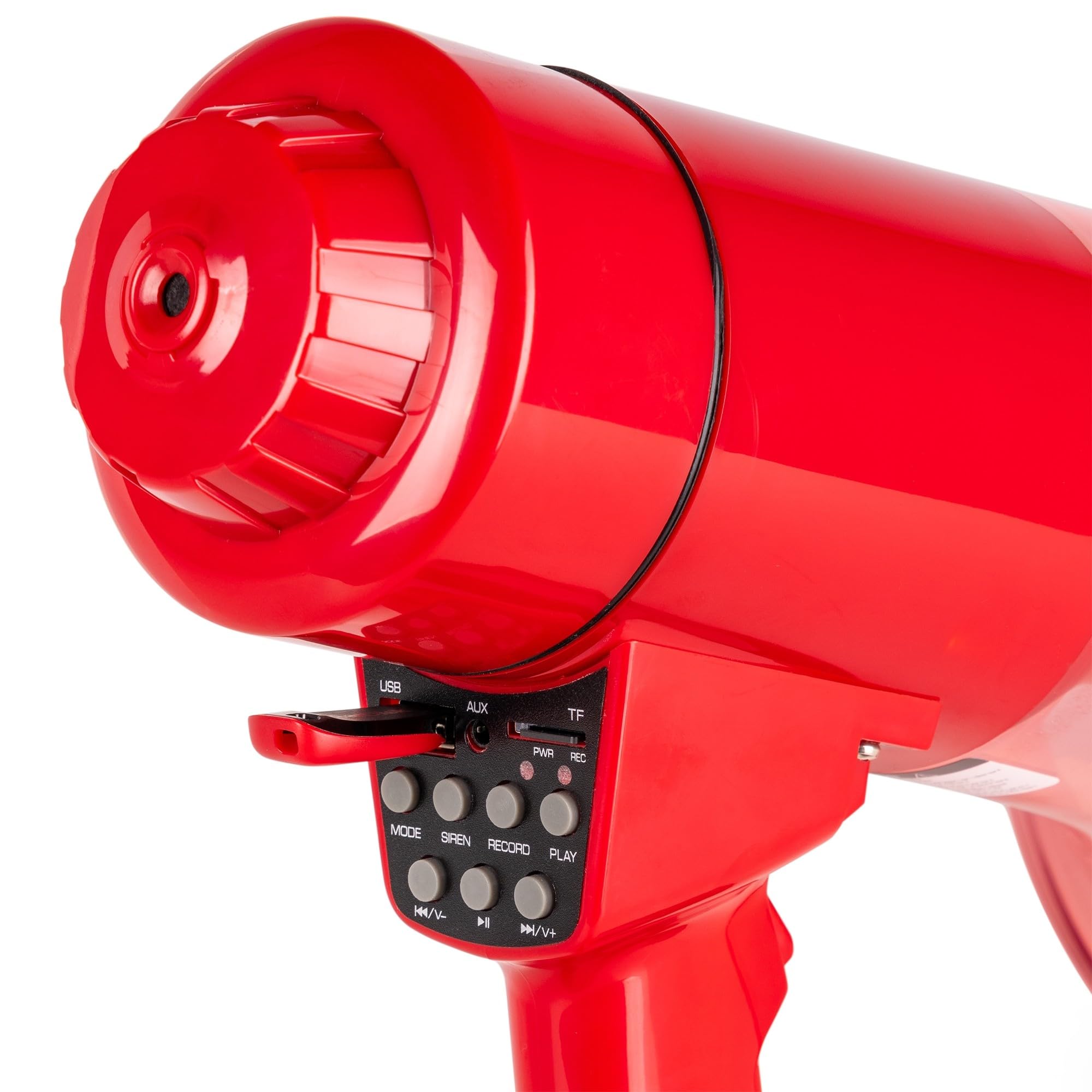 VONYX MEG050L Mégaphone avec Lampe Torche 50W, Idéal pour Manifestations et Matchs Sportifs - Jusqu’à 1 km, Bluetooth & Lecteur MP3, Poignée avec Dragonne, Imperméable