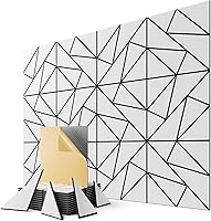 Vista 42 de Paquete de 6 paneles acústicos autoadhesivos, paneles de espuma de alta densidad a prueba de sonido de 12 x 12 x 0.4 pulgadas para paredes, paneles