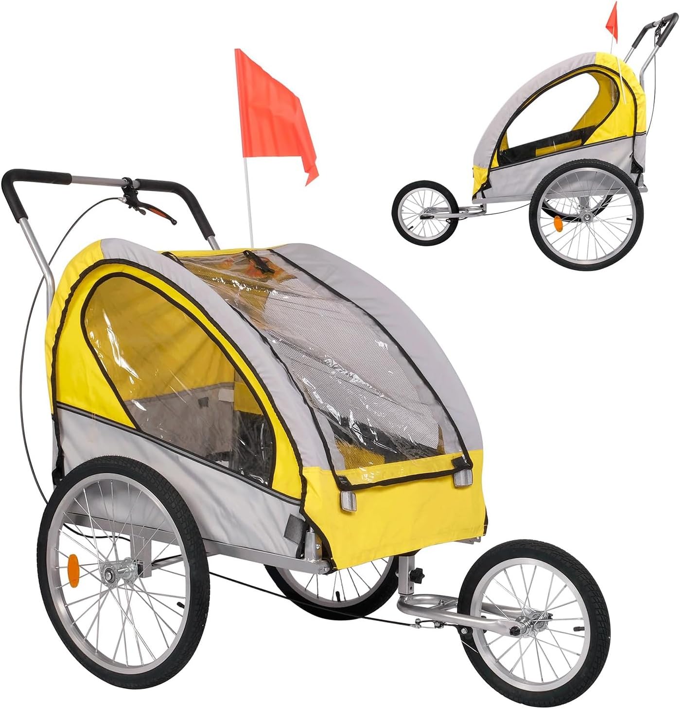 Dog Bike Trailer, Supports Up to 88 Lbs, Pet Cart Bicycle Carrier, Easy Folding Frame with Quick Release Wheels