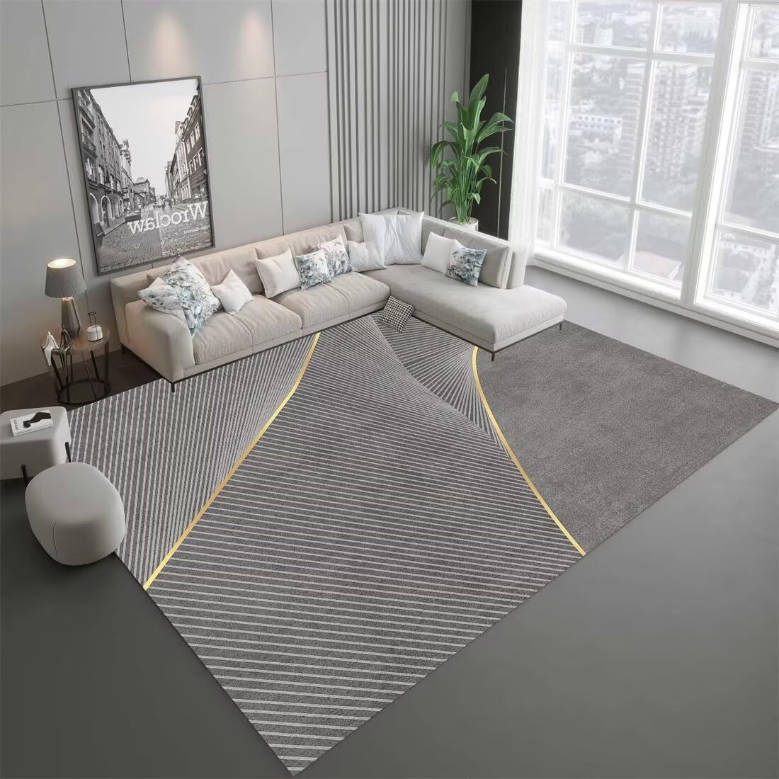 Tapis gris antidérapant résistant aux taches tapis de sol 90x200cm pour chambre enfant