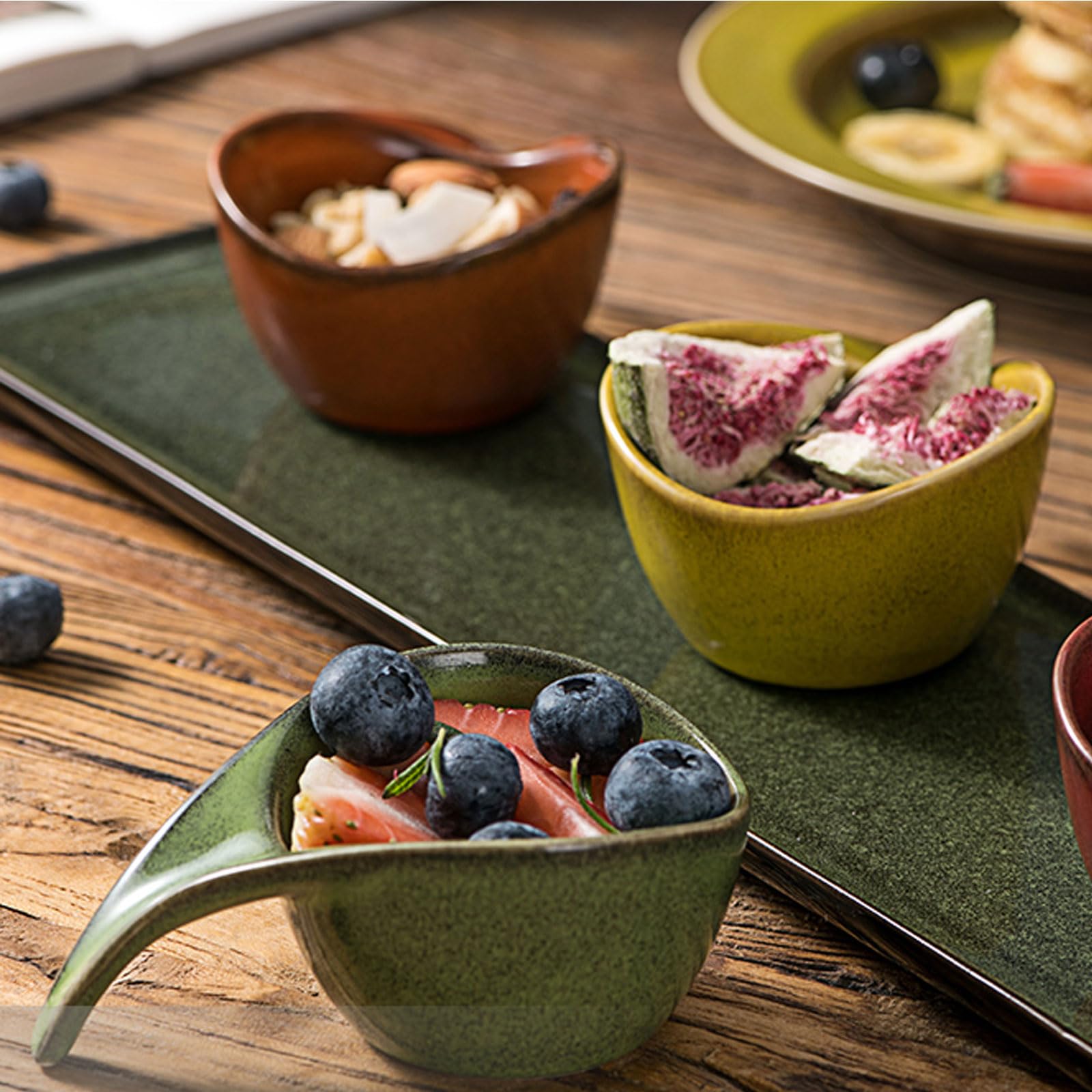 Cuencos Salsa Soja Salsera Ovalados Cuencos-CeráMicos DiseñO Funcional Para Salsas Postres Aperitivos Reuniones Familiares-A