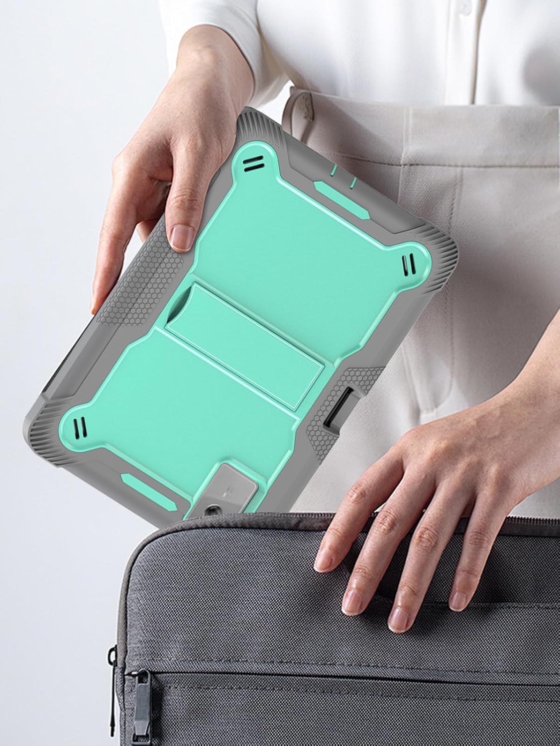 for Lenovo Idea Tab Plus/Tab K12（12.1 Inch） Android Tablet Protective case,Shockproof Lightweight Silicone Protective Cover with Stand,Child-Friendly Protection,Easy to Clean Design,Mint Green