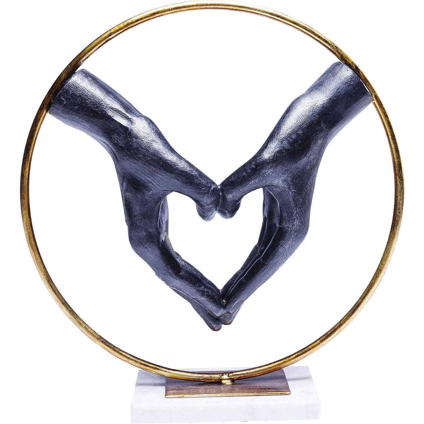 Kare Design statuetta decorativa Heart Hands, nero/oro, zoccolo di