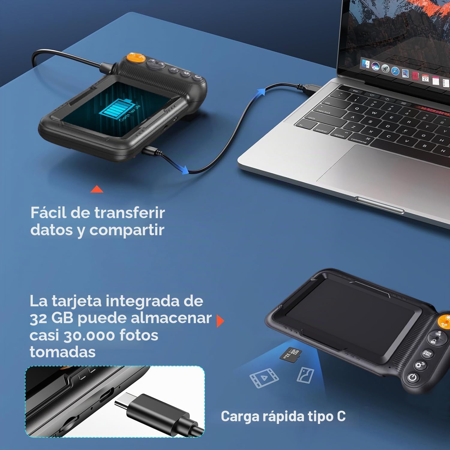 Endoscopio Camara de Inspeccion Doble Lente, Camara Endoscopica Inspeccion Tuberias 5" Pantalla IPS, Boroscopio con 8+1 Luces LED, Cable Semirrígido de 10M y 32 GB Tarjeta, IP67 Impermeable Para Coche