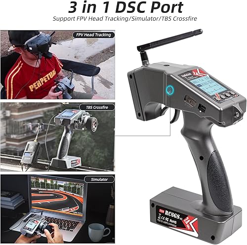 Miniatura 7 de Radiolink RC6GS V3 2.4G 7 canales RC Kit de controlador de radio de coche y R6FG Gyro Control remoto de largo alcance para RC Crawler Truck Drifting