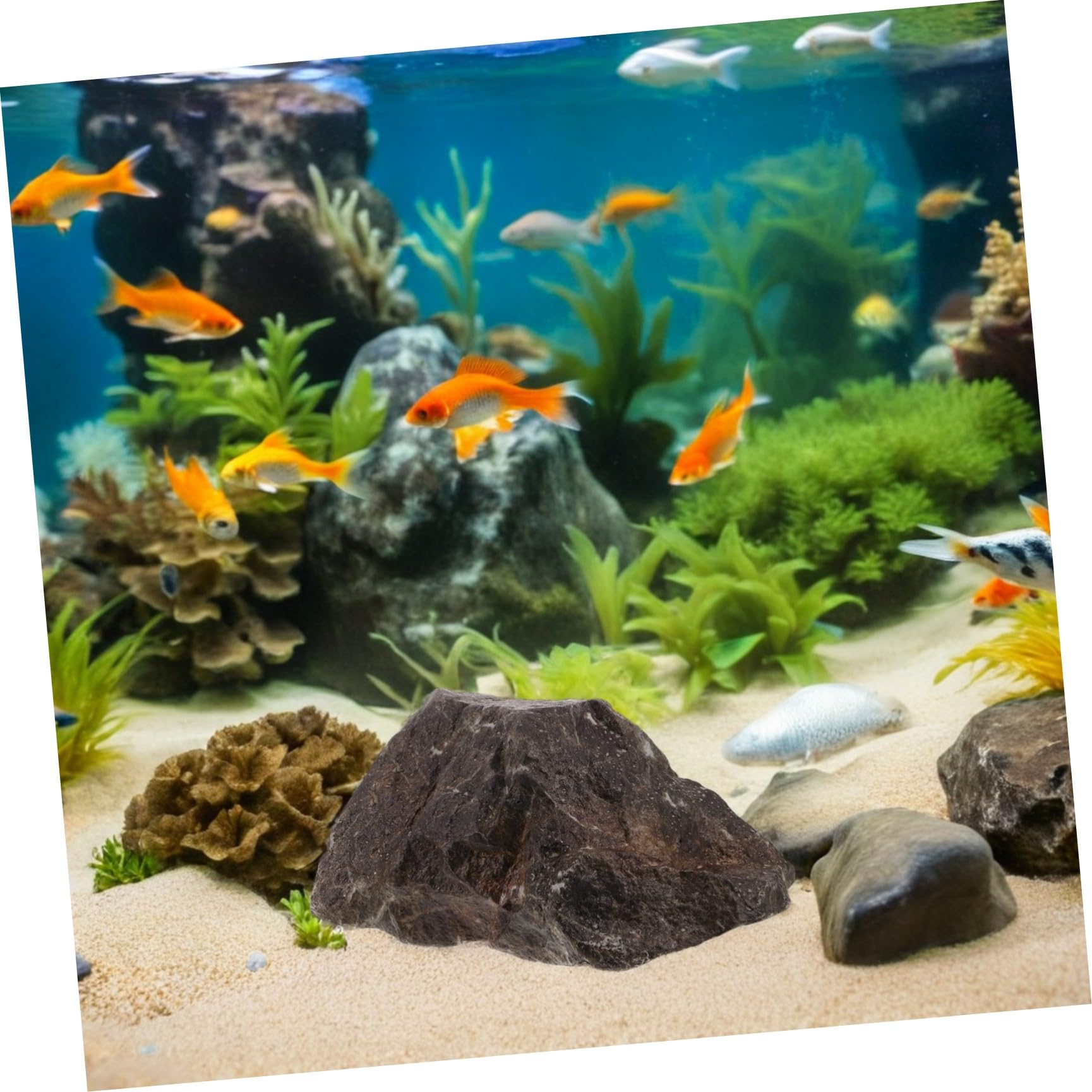 INOOMP Roca Artificial Decorativa para Acuarios y Reptiles, Espuma PU Resistente Erosión, Mejora Hábitat Natural, Adecuado para Decoración Interior y Exterior