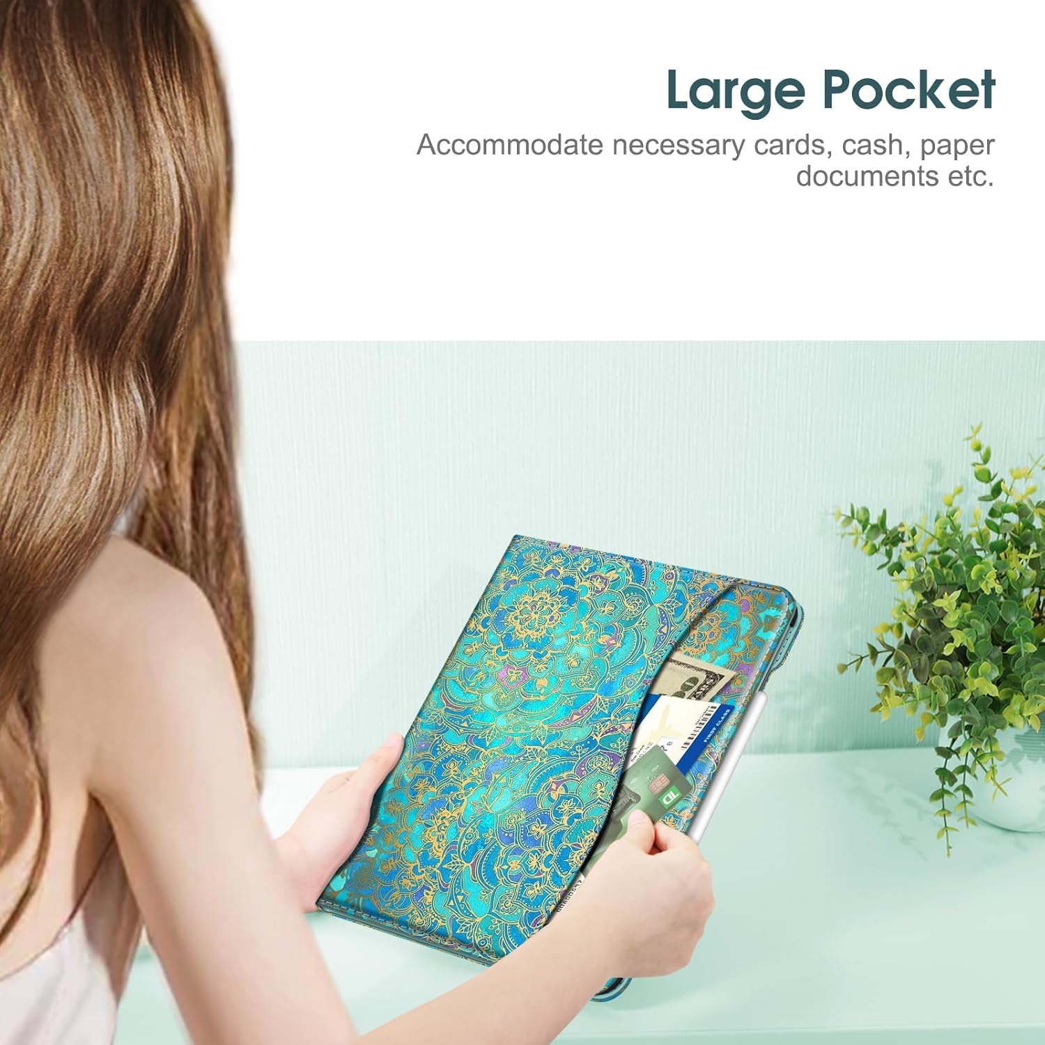 Fintie Folio Case for iPad Air 13-inch (M3) 2025 / (M2) 2024, Multi-Angle Viewing Protective Stand Cover with Pencil Holder & Pocket, Auto Sleep/Wake, Shades of Blue - Image 7