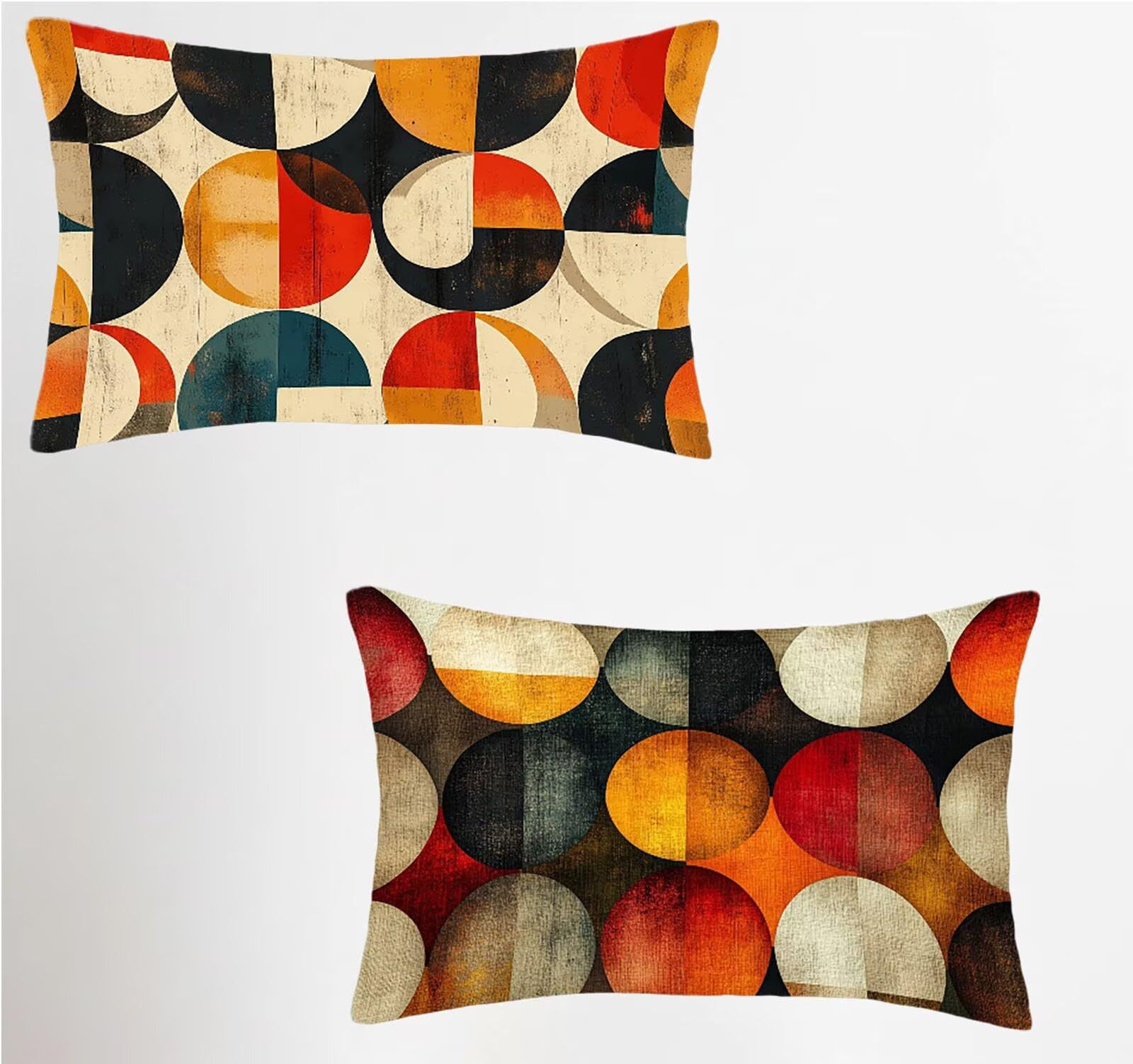 Federe Cuscino 60x80 Set di 2, Geometria Federe Cuscini Divano Lino, Rettangolari Copricuscini 60x80cm Con Cerniera Invisibile, Copricuscino per Camera Letto Casa Decorazioni Regalo, Nordico I-3083