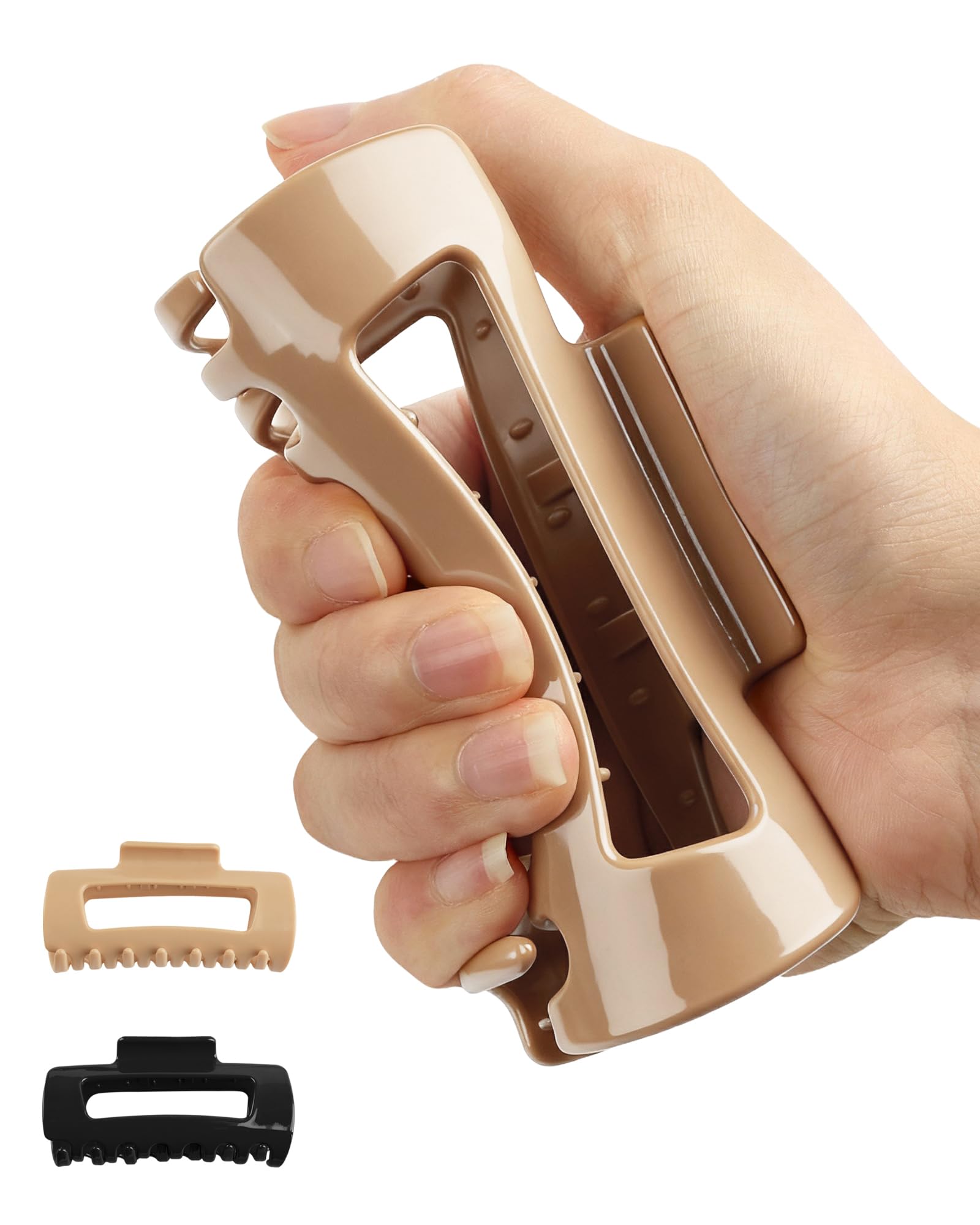 lulir Soft Hair Clip, Elastische Haarklammer 2 Stück, Haarspangen Damen 11cm,Rutschfest & Leicht, Große Haarspange für Dickes & Dünnes Haar, Perfekt für Arbeit,Freizeit& Feste(Schwarz+ Kaffee)