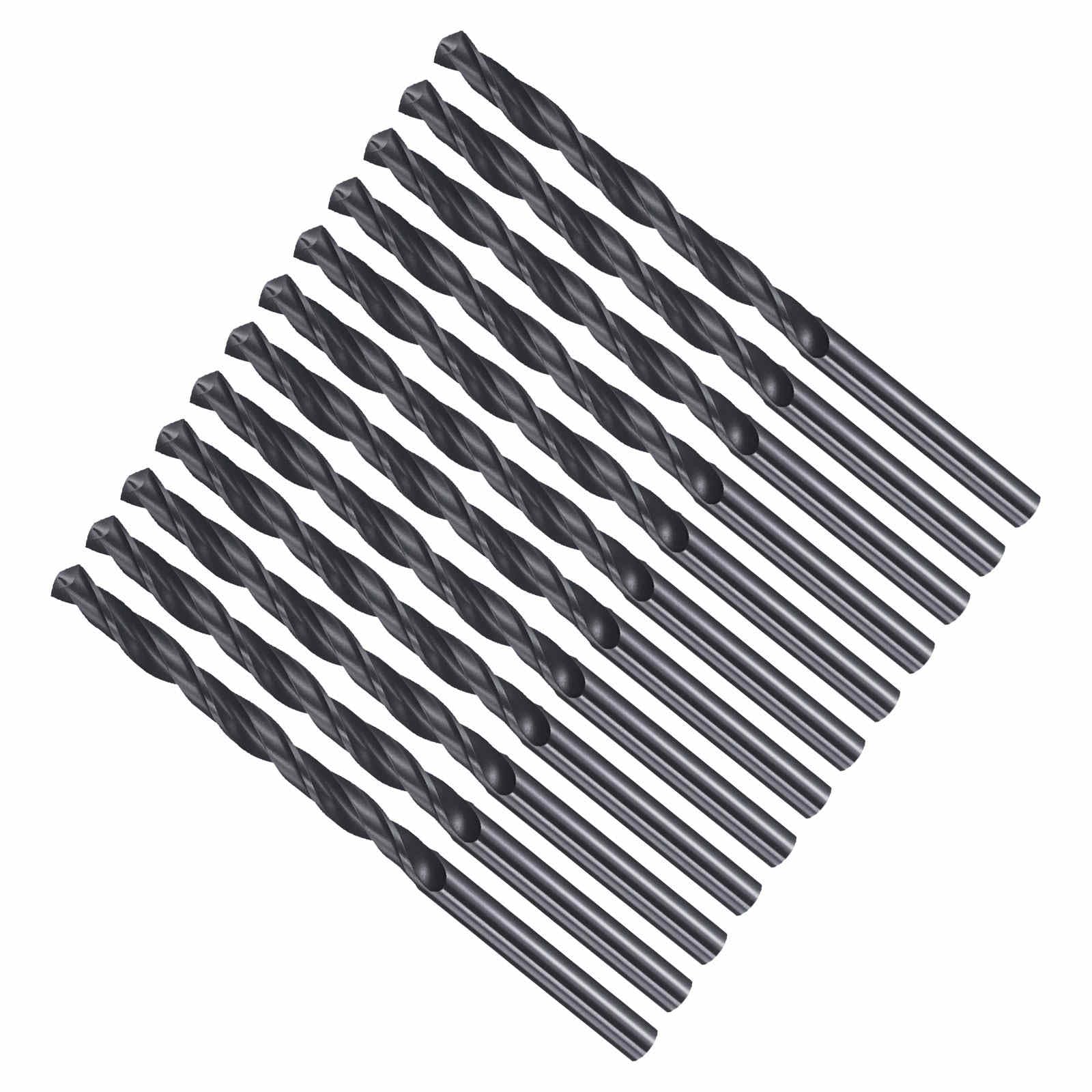 CoCud 3.2mm Drill Bit, 1/8" Cutting Diameter, 4241 HSS Nitriding Black 118° Cutting Angle Versatile Bits - (Applications: for Drilling Plastic Wood Soft Metal), 12-Pieces — image 1