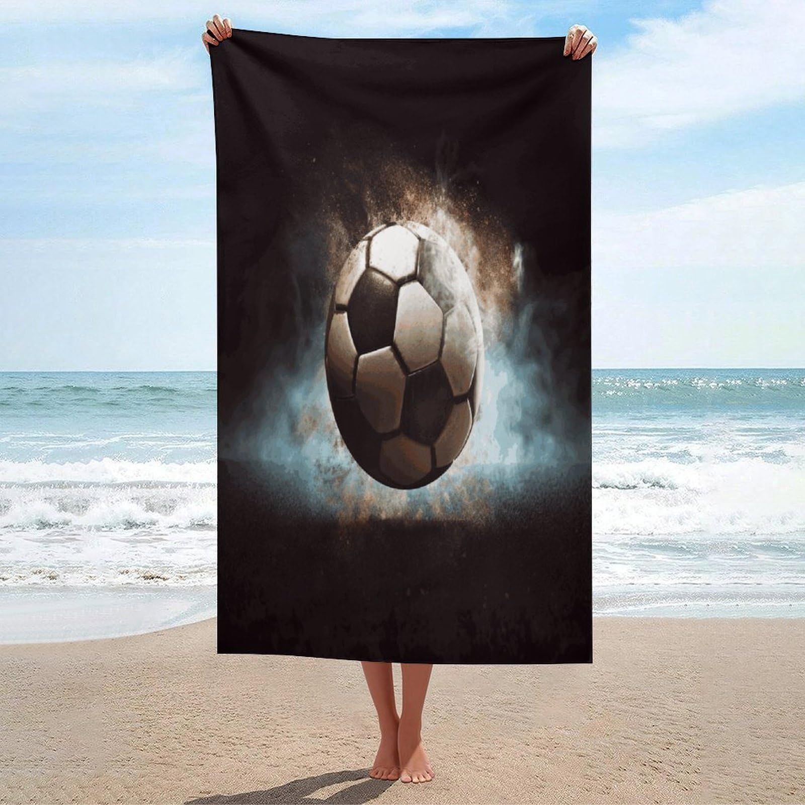 Adfgyerh Unisex Style Sport Soccer Bath Towels Beach Towel Lightweight Quick Dry, Bath Towel For Travel Sports Pool Swimming Bath Camping Yoga Adults130x80cm