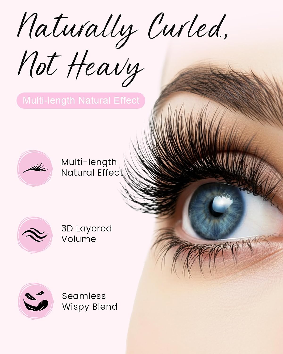 Natural Wispy Lash Clusters Kit, 240PCS 9–16mm, Cluster Eyelash Extensions with Bond & Seal and Remover for Everyday, Work & School Looks, Beginner Friendly, Easy to Apply