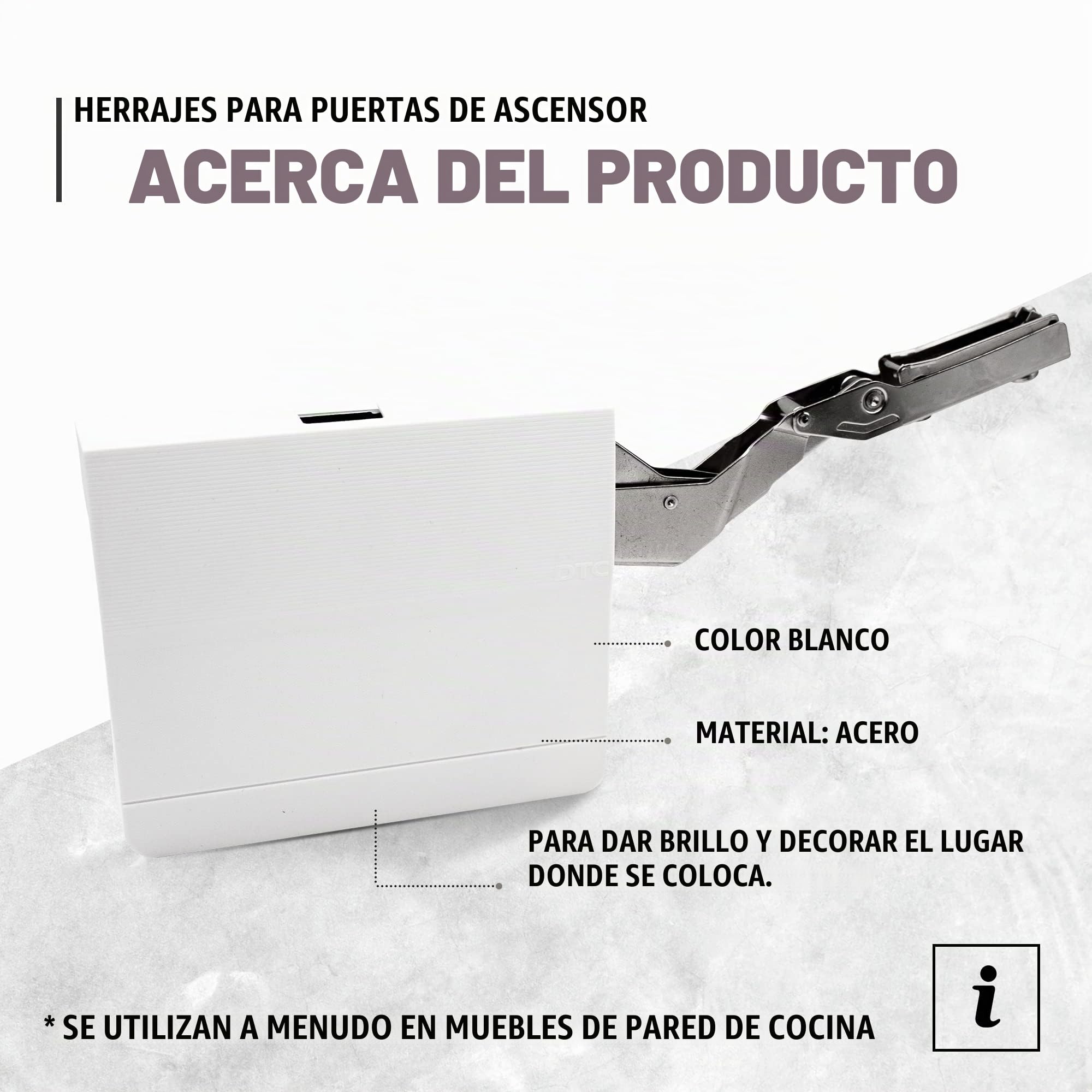 DOJA Barcelona | Herraje Puerta Elevable | Pack 4 | Compas Elevador 250-400 mm | Bisagras Elevables Fuerza 480-1250 | Bisagras Compas Puerta Abatible