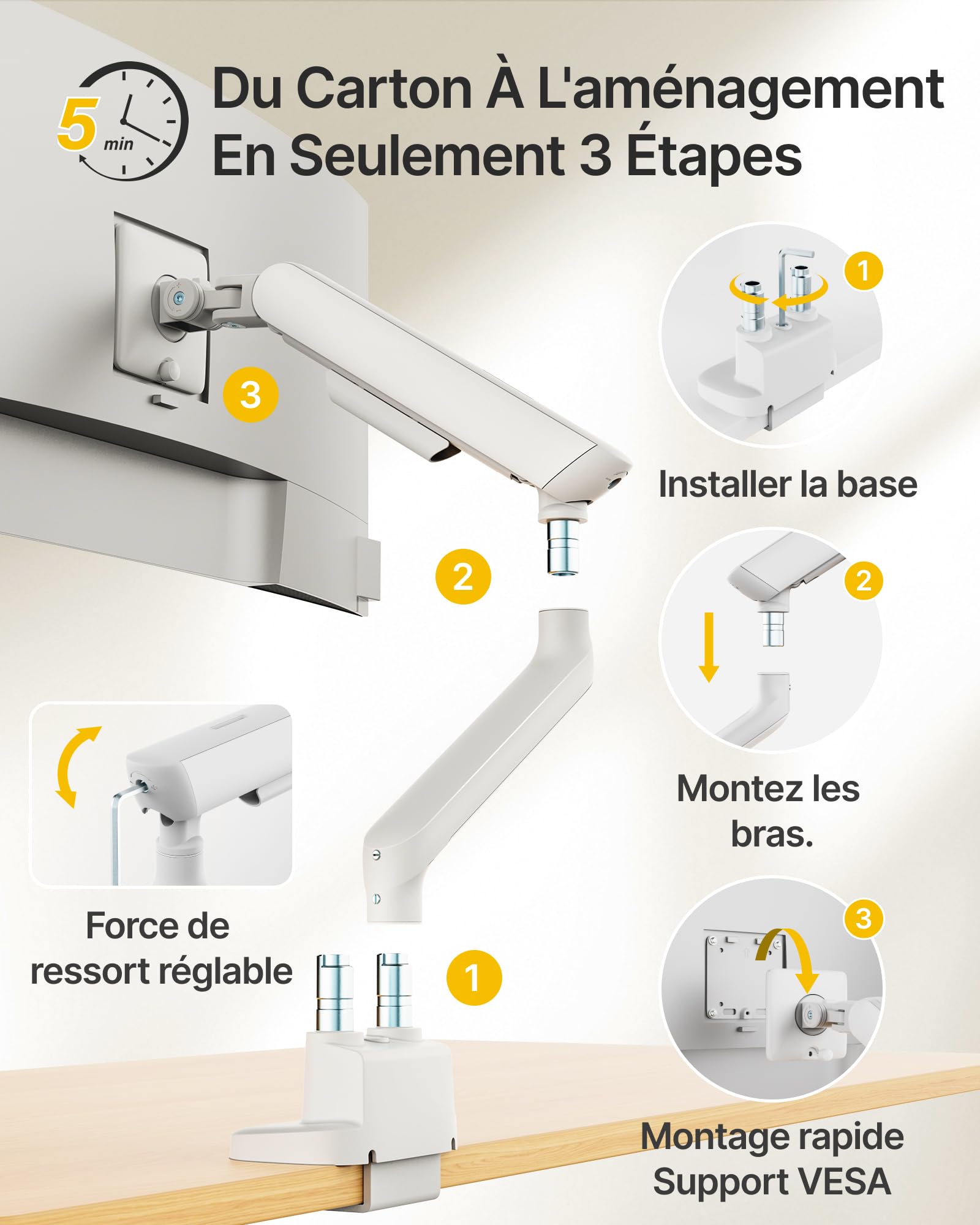 monTEK Support Double Écran PC 17-35 Pouces