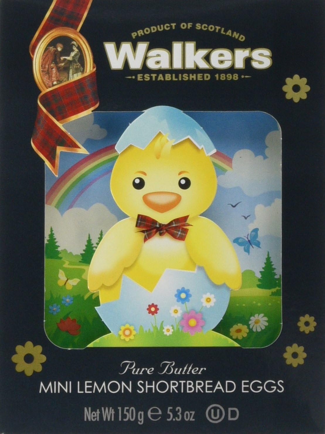 Walkers Shortbread 3D Easter Chick Carton, Mini Lemon Shortbread, 150 g