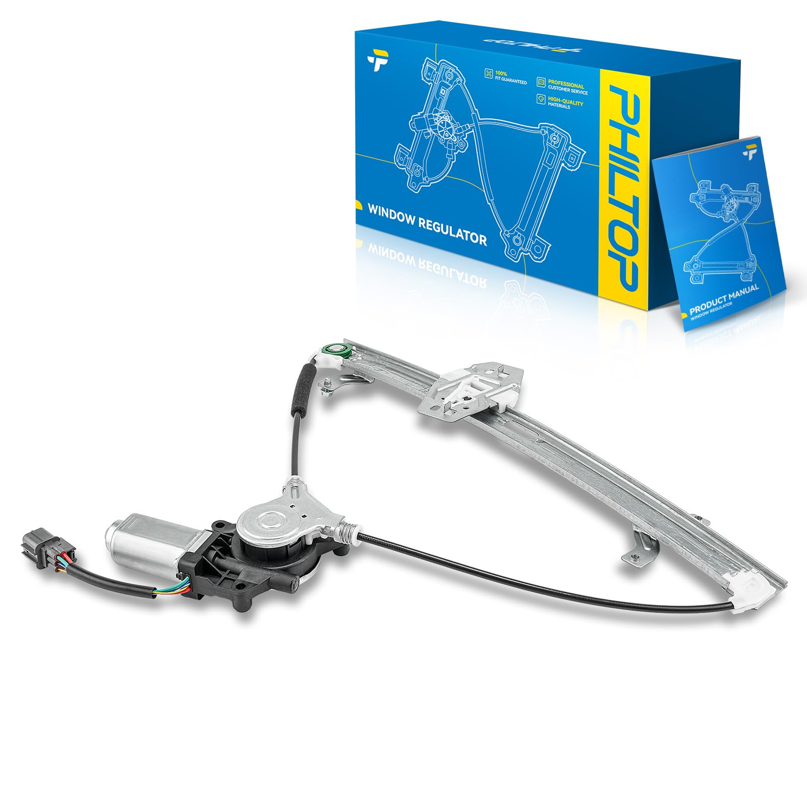 PHILTOP 741-306 Power Window Regulator w/Motor Front Left Driver Side